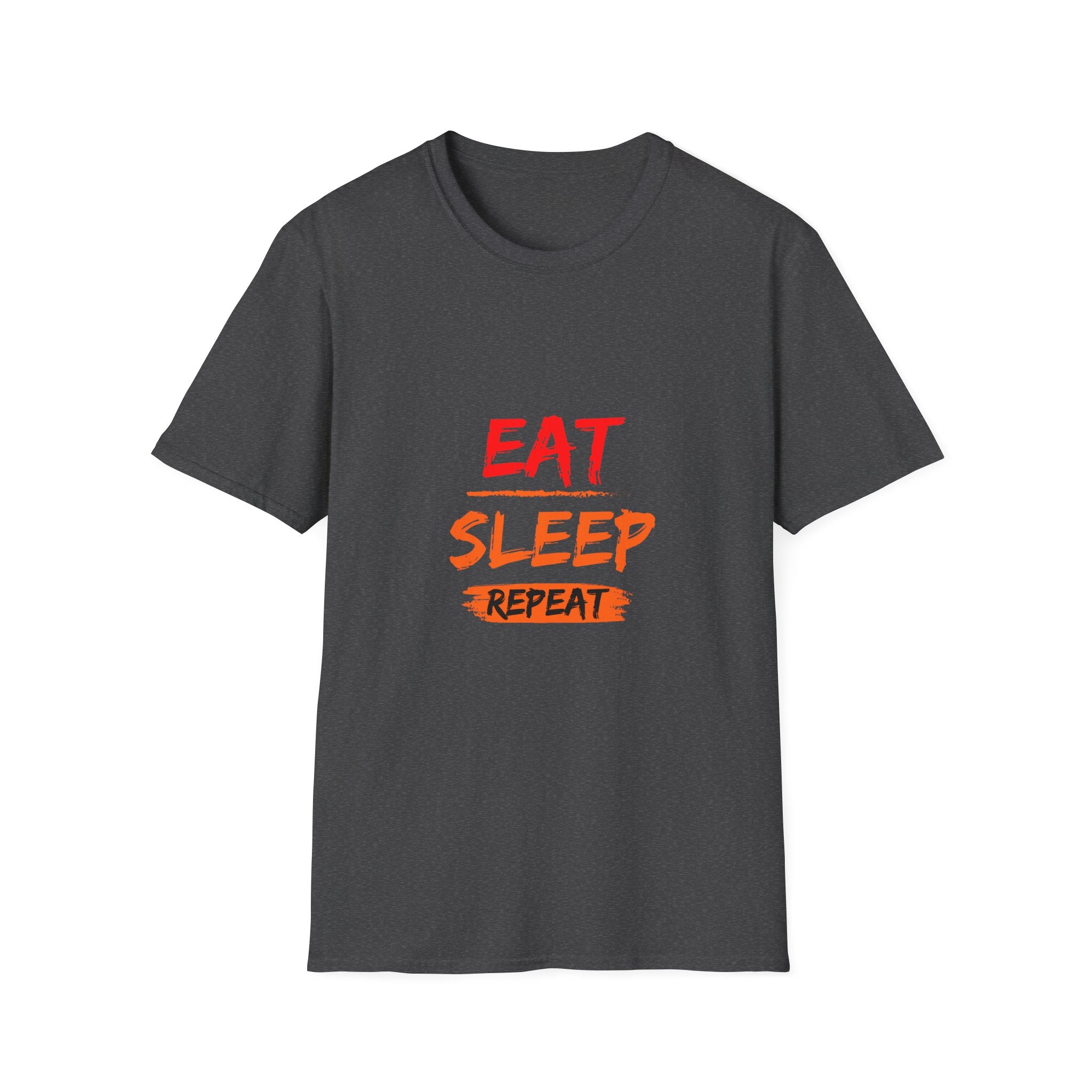 Eat Sleep Repeat Unisex Softstyle T-Shirt, Casual Tee, Gift for Gamers, Relaxed Fit, Everyday Wear, Fun Graphic Tee