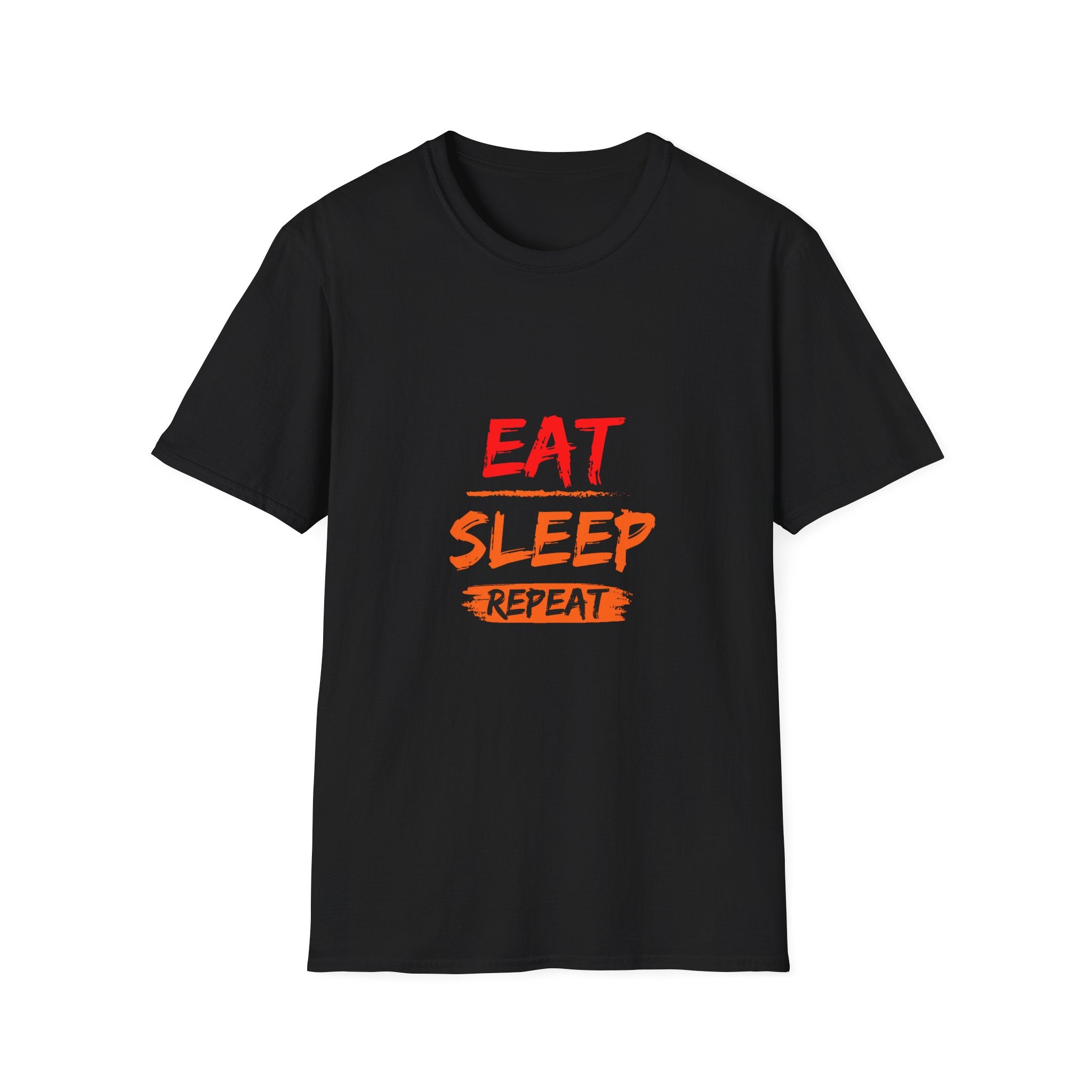 Eat Sleep Repeat Unisex Softstyle T-Shirt, Casual Tee, Gift for Gamers, Relaxed Fit, Everyday Wear, Fun Graphic Tee