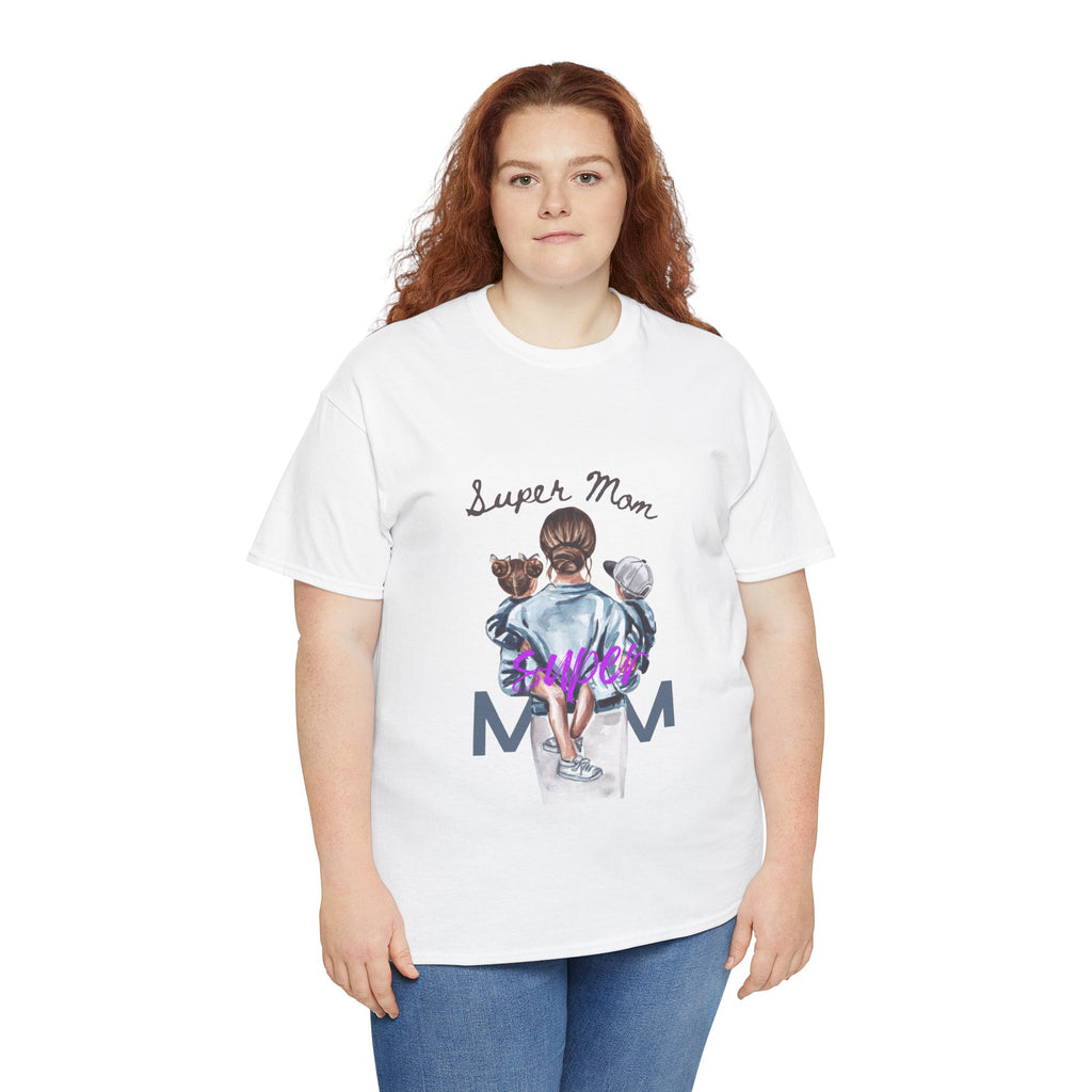 Super Mom Unisex Heavy Cotton Tee | Perfect Gift for Mothers, Casual Wear, Mother's Day, Family Events, Mom Appreciation