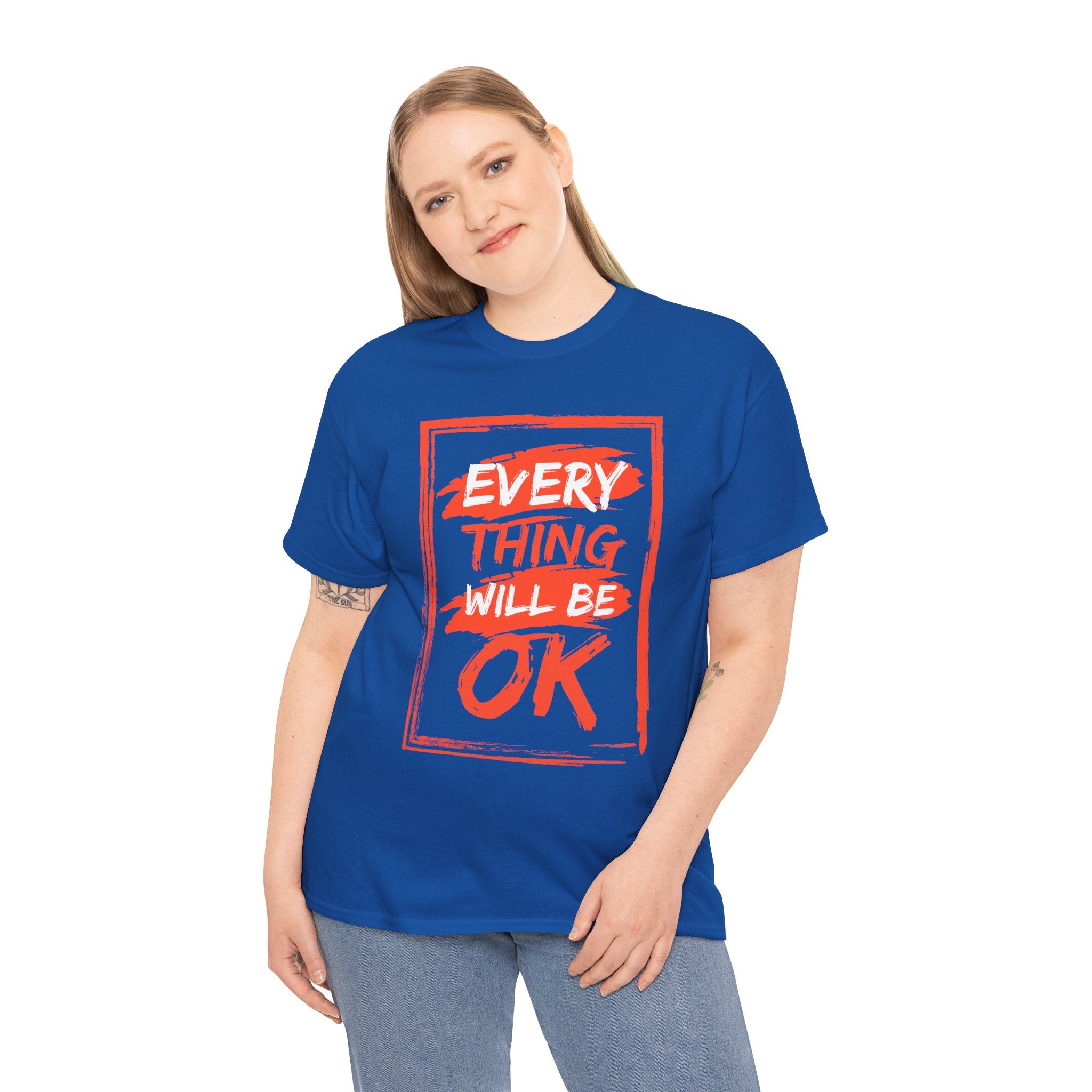 Unisex Heavy Cotton Tee with 'Everything Will Be OK' Print – Uplifting Shirt for Positive Vibes, Comfort Wear, Gift for Friends, [...]
