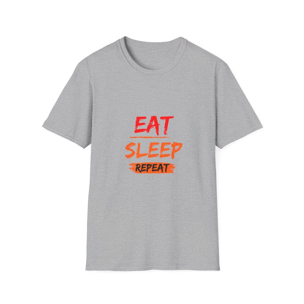 Eat Sleep Repeat Unisex Softstyle T-Shirt, Casual Tee, Gift for Gamers, Relaxed Fit, Everyday Wear, Fun Graphic Tee