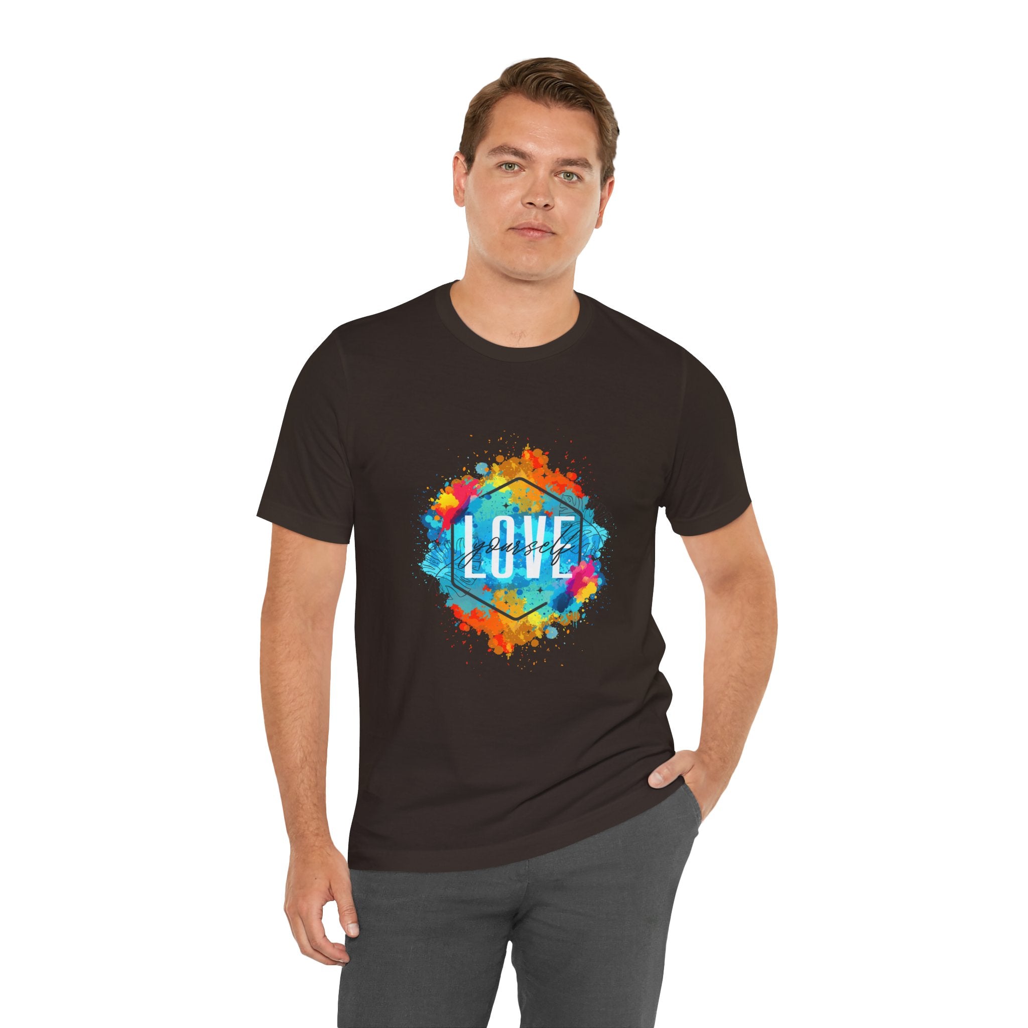 Colorful Love Graphic Tee, Unisex Short Sleeve Shirt, Gift for Friends, Cute Casual Wear, Pride Tee, Festival Outfit