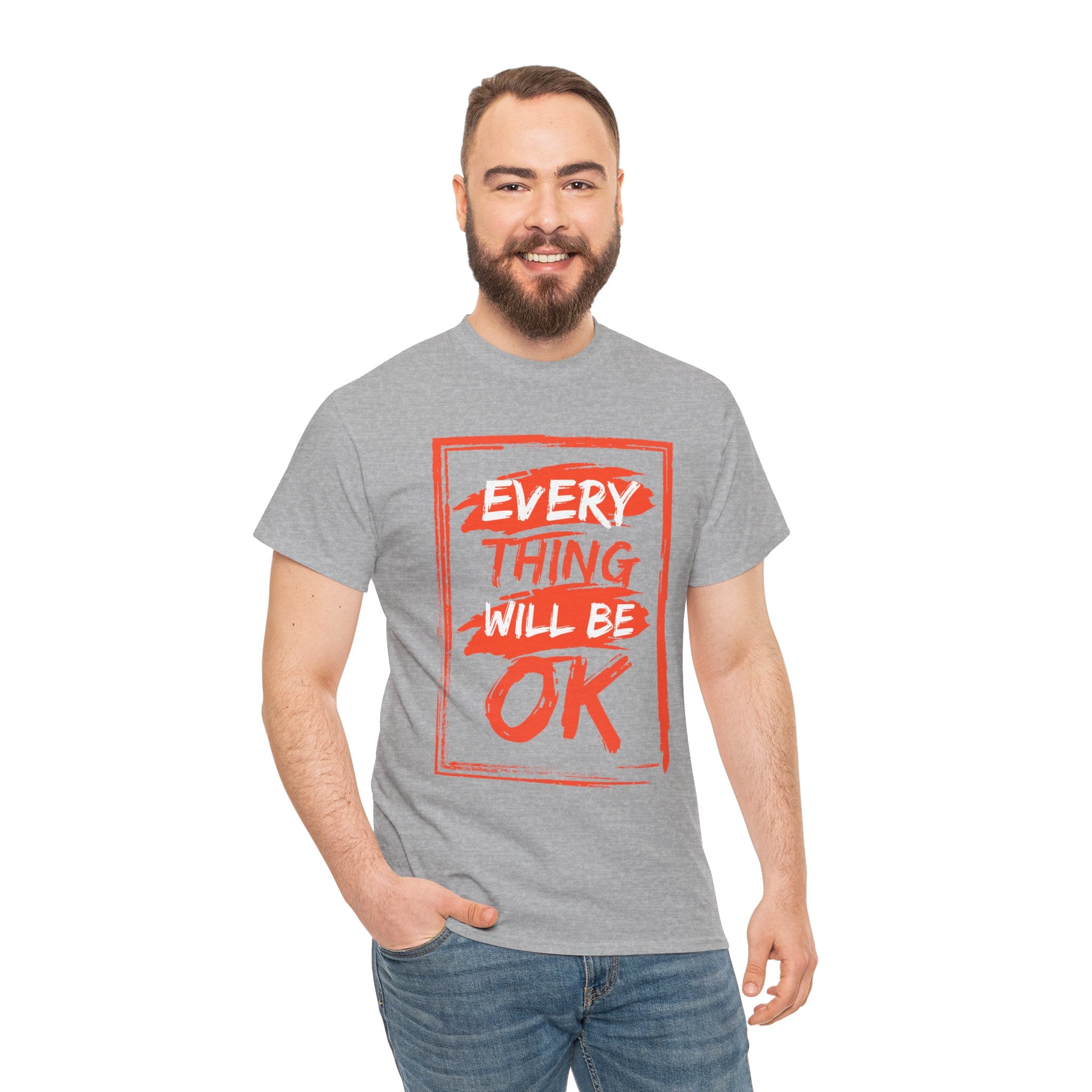 Unisex Heavy Cotton Tee with 'Everything Will Be OK' Print – Uplifting Shirt for Positive Vibes, Comfort Wear, Gift for Friends, [...]