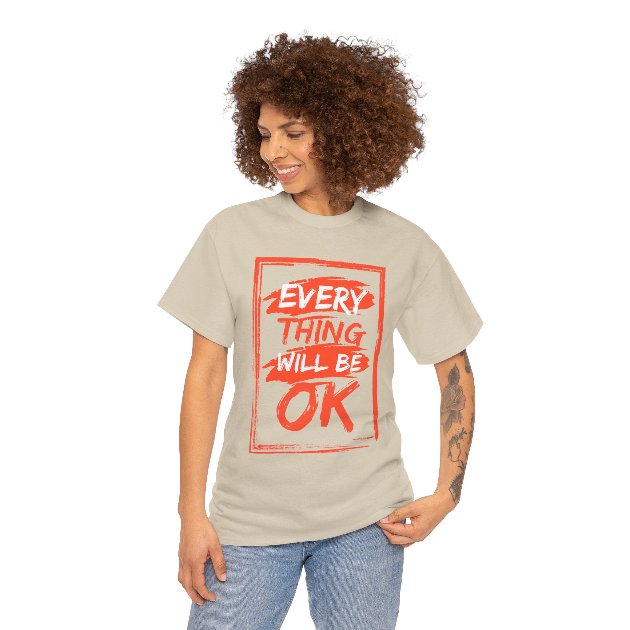 Unisex Heavy Cotton Tee with 'Everything Will Be OK' Print – Uplifting Shirt for Positive Vibes, Comfort Wear, Gift for Friends, [...]
