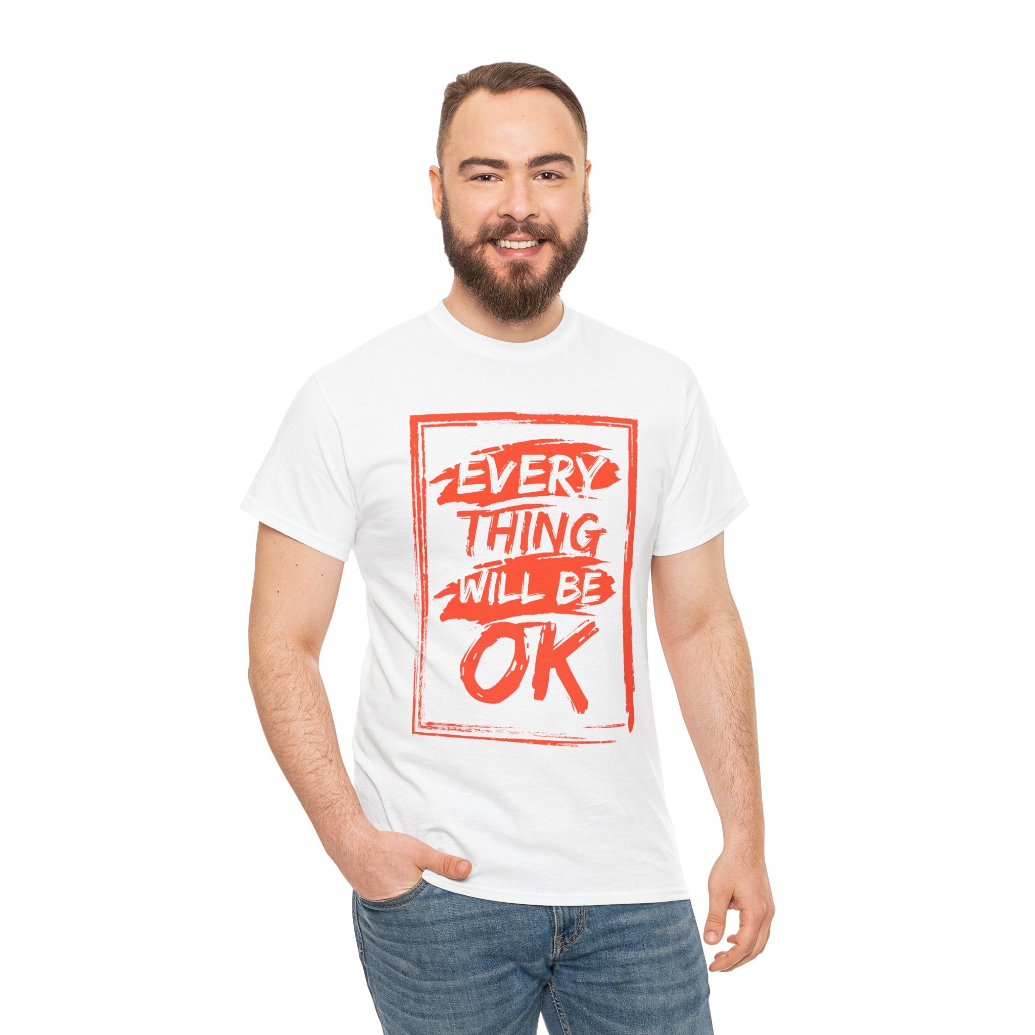 Unisex Heavy Cotton Tee with 'Everything Will Be OK' Print – Uplifting Shirt for Positive Vibes, Comfort Wear, Gift for Friends, [...]