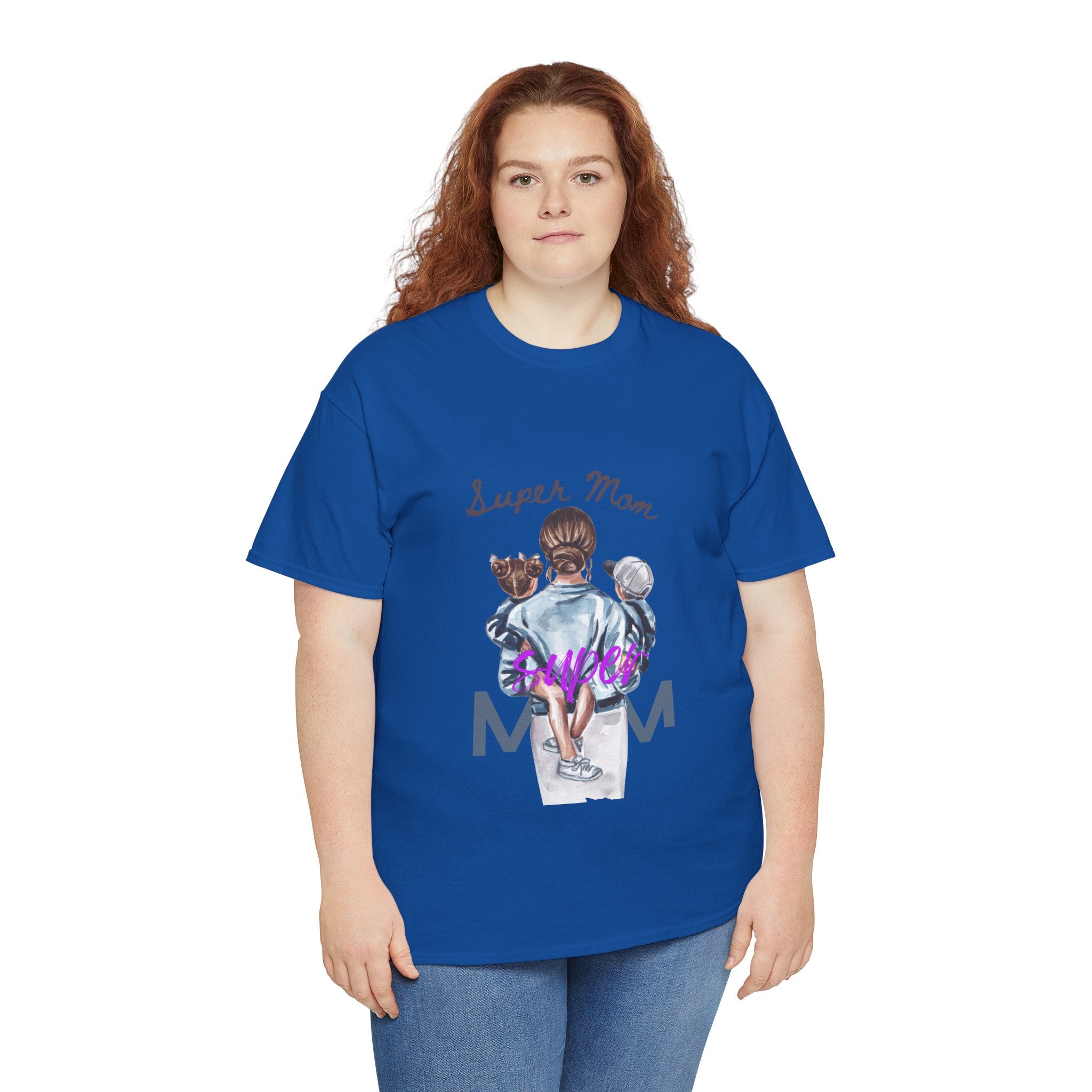 Super Mom Unisex Heavy Cotton Tee | Perfect Gift for Mothers, Casual Wear, Mother's Day, Family Events, Mom Appreciation
