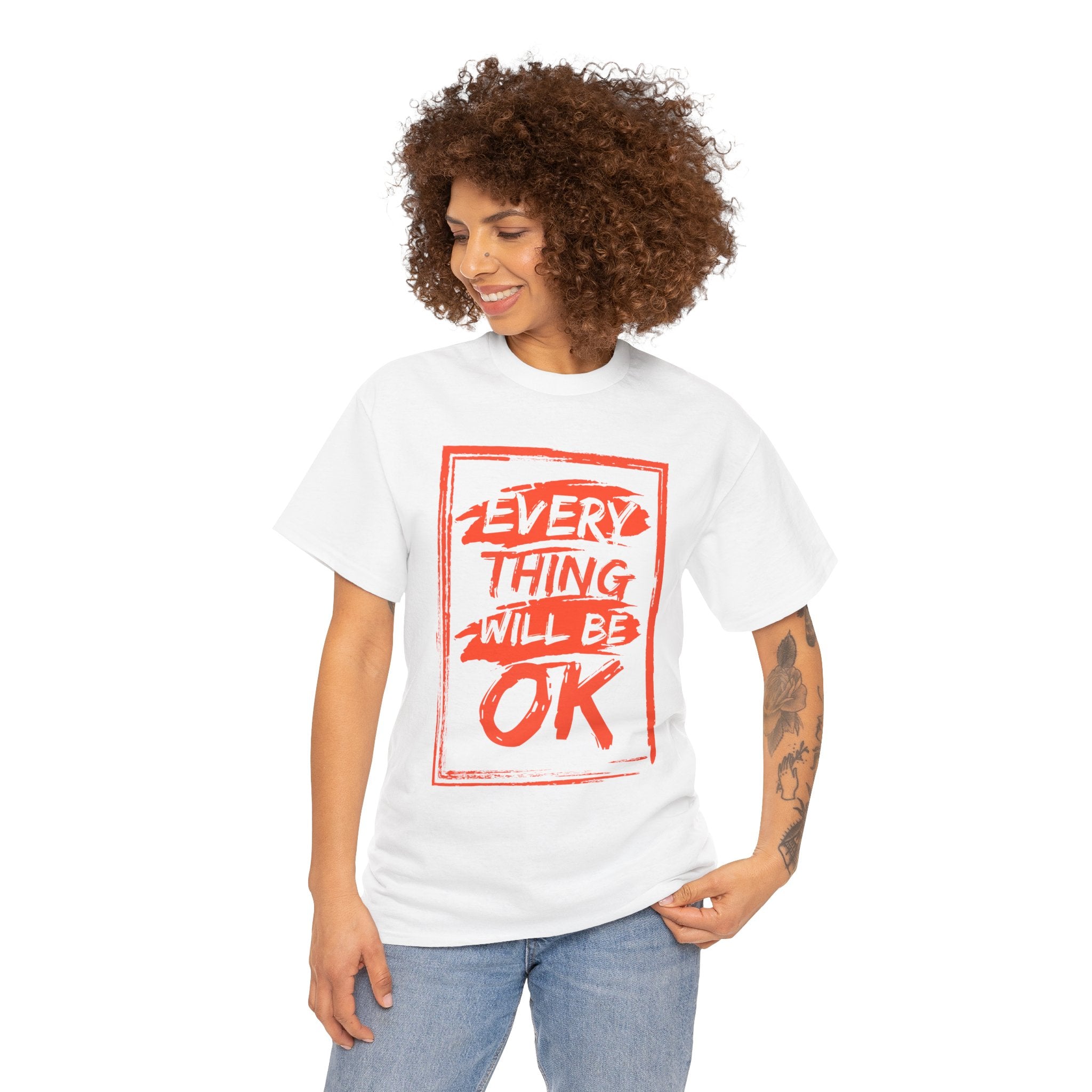 Unisex Heavy Cotton Tee with 'Everything Will Be OK' Print – Uplifting Shirt for Positive Vibes, Comfort Wear, Gift for Friends, [...]