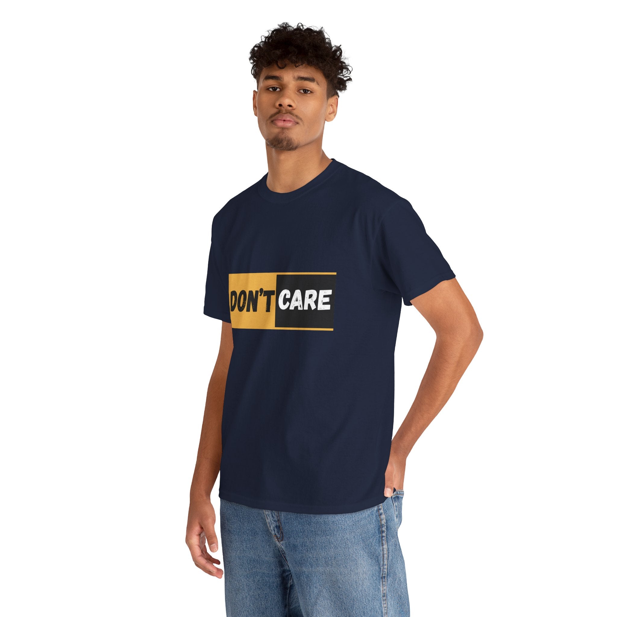Don't Care Unisex Heavy Cotton Tee | Casual Wear, Gift for Teens, Statement T-Shirt, Everyday Comfort, Fun Fashion, Gift Idea