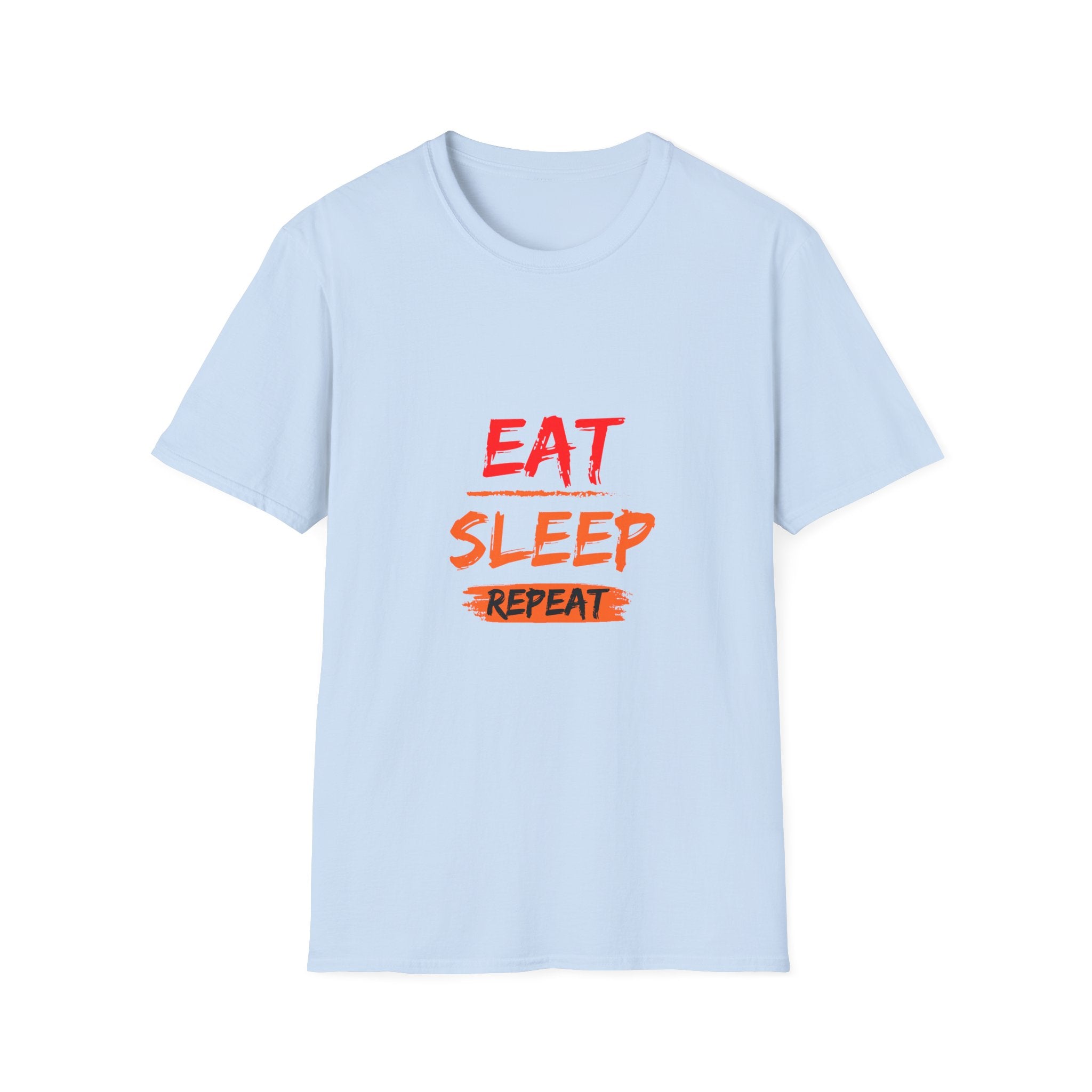 Eat Sleep Repeat Unisex Softstyle T-Shirt, Casual Tee, Gift for Gamers, Relaxed Fit, Everyday Wear, Fun Graphic Tee