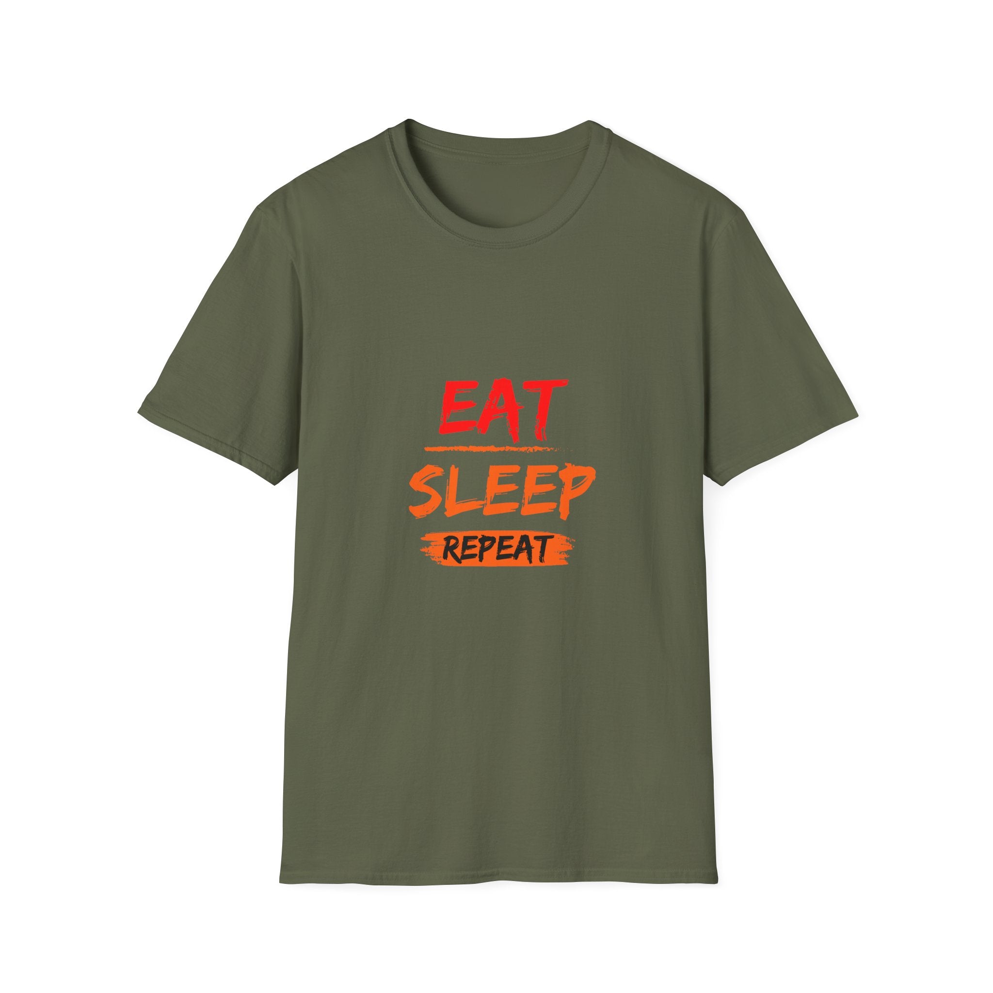 Eat Sleep Repeat Unisex Softstyle T-Shirt, Casual Tee, Gift for Gamers, Relaxed Fit, Everyday Wear, Fun Graphic Tee