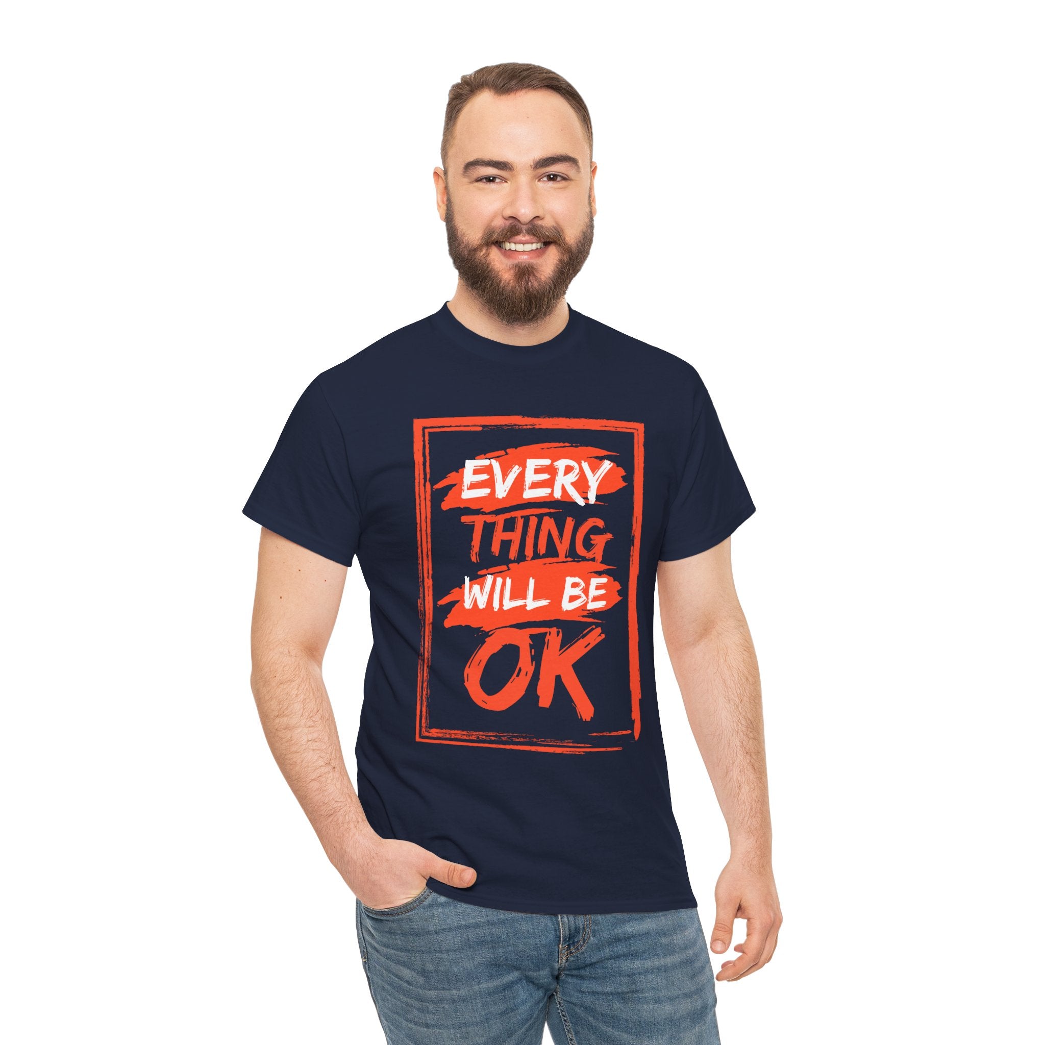 Unisex Heavy Cotton Tee with 'Everything Will Be OK' Print – Uplifting Shirt for Positive Vibes, Comfort Wear, Gift for Friends, [...]