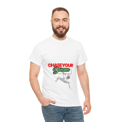 Chase Your Dream Unisex Tee, Motivational T-Shirt, Casual Wear, Gift for Dog Lovers, Dream Chaser Apparel