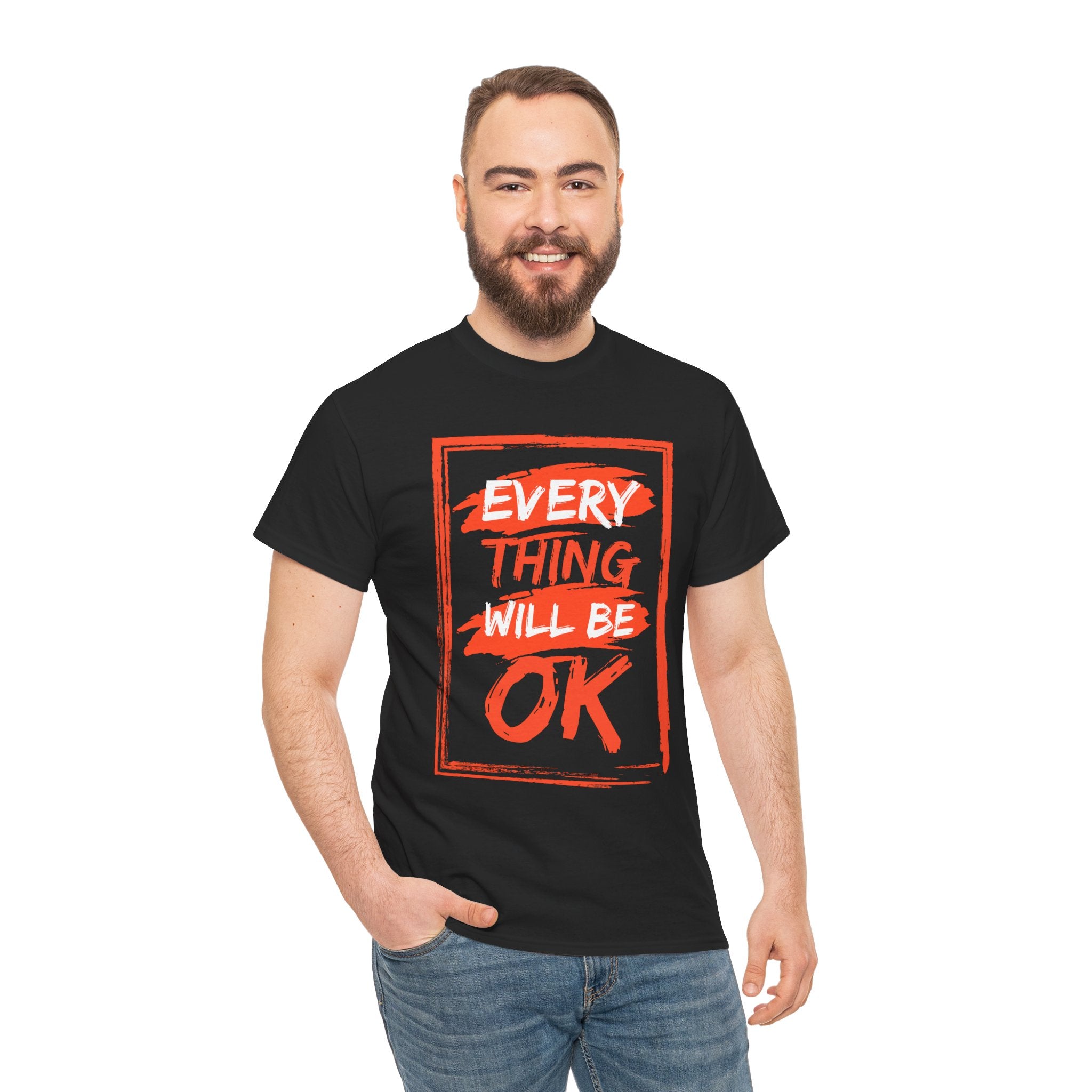 Unisex Heavy Cotton Tee with 'Everything Will Be OK' Print – Uplifting Shirt for Positive Vibes, Comfort Wear, Gift for Friends, [...]