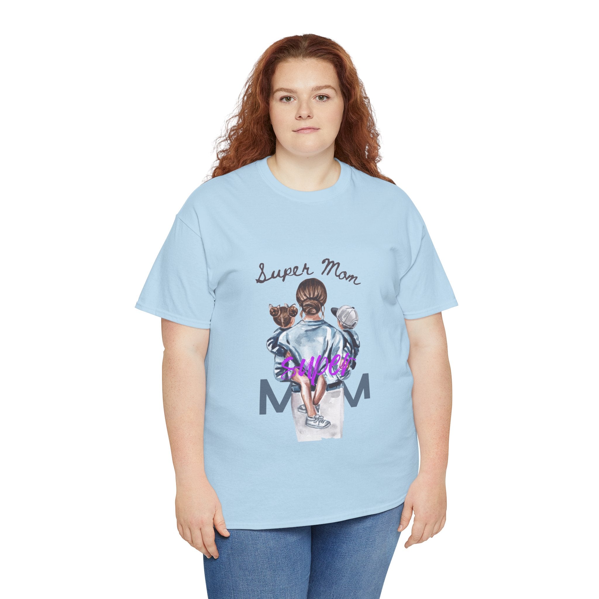 Super Mom Unisex Heavy Cotton Tee | Perfect Gift for Mothers, Casual Wear, Mother's Day, Family Events, Mom Appreciation
