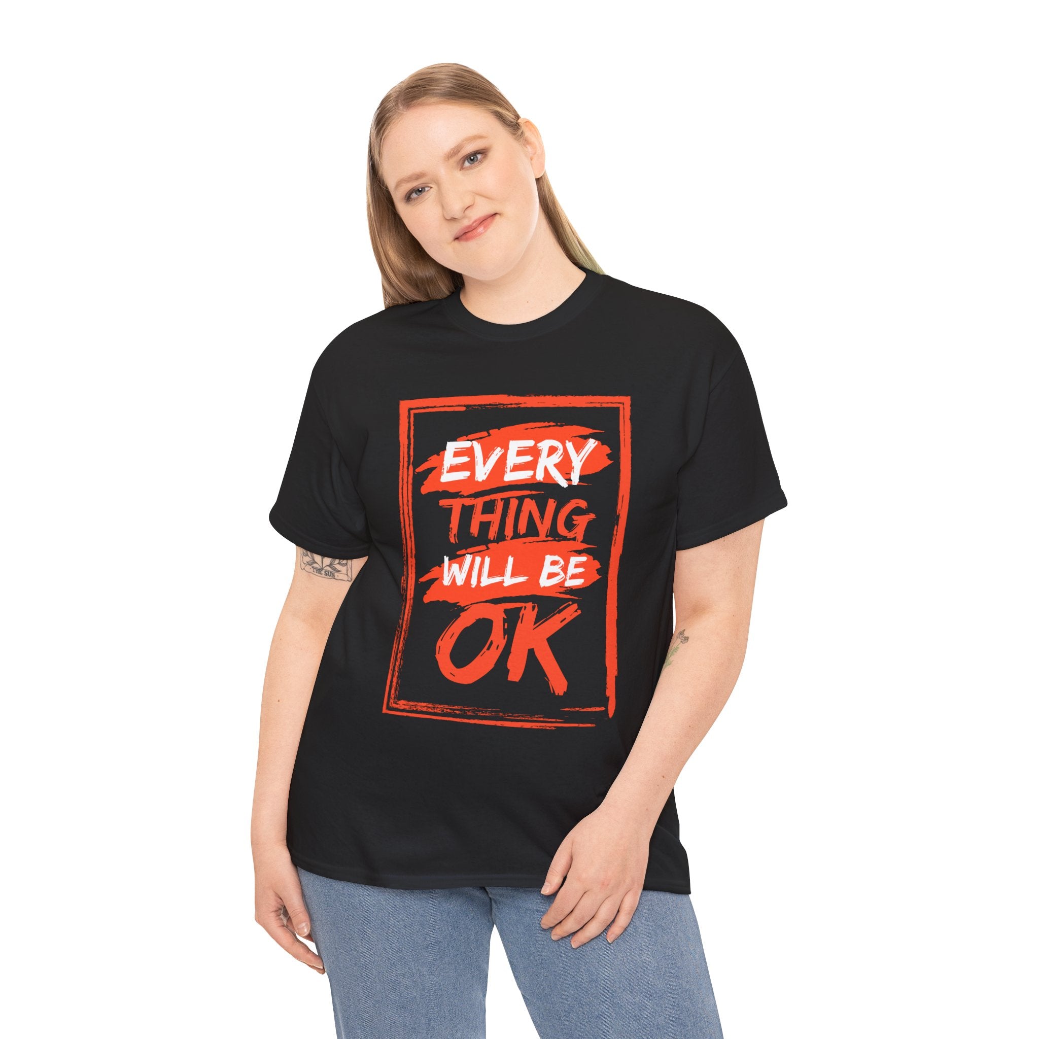 Unisex Heavy Cotton Tee with 'Everything Will Be OK' Print – Uplifting Shirt for Positive Vibes, Comfort Wear, Gift for Friends, [...]