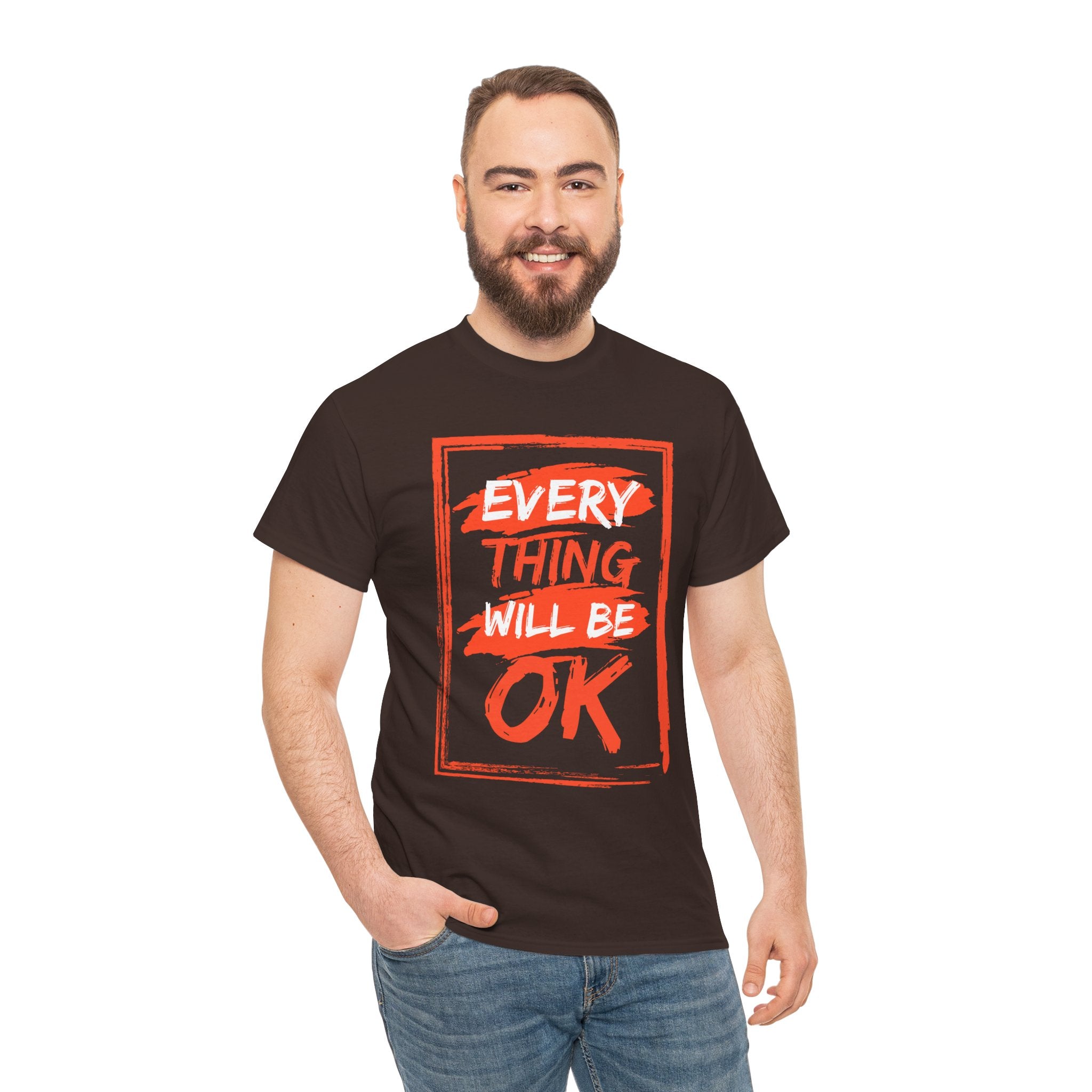 Unisex Heavy Cotton Tee with 'Everything Will Be OK' Print – Uplifting Shirt for Positive Vibes, Comfort Wear, Gift for Friends, [...]