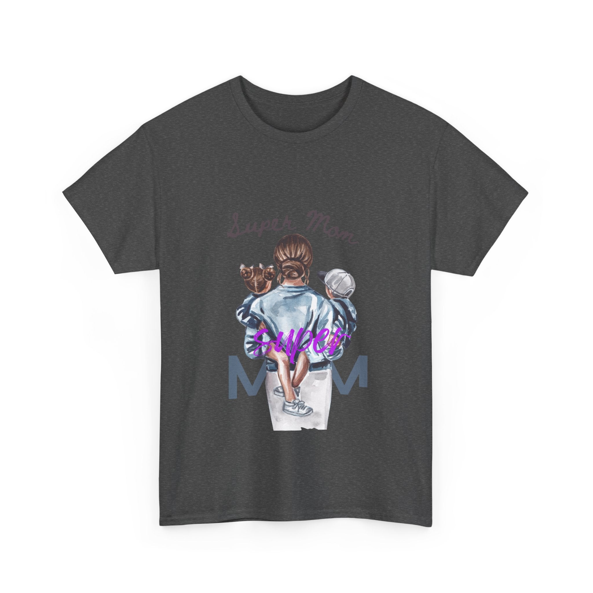 Super Mom Unisex Heavy Cotton Tee | Perfect Gift for Mothers, Casual Wear, Mother's Day, Family Events, Mom Appreciation