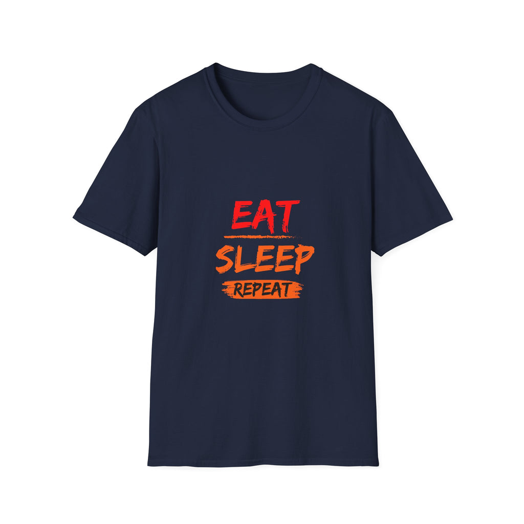 Eat Sleep Repeat Unisex Softstyle T-Shirt, Casual Tee, Gift for Gamers, Relaxed Fit, Everyday Wear, Fun Graphic Tee