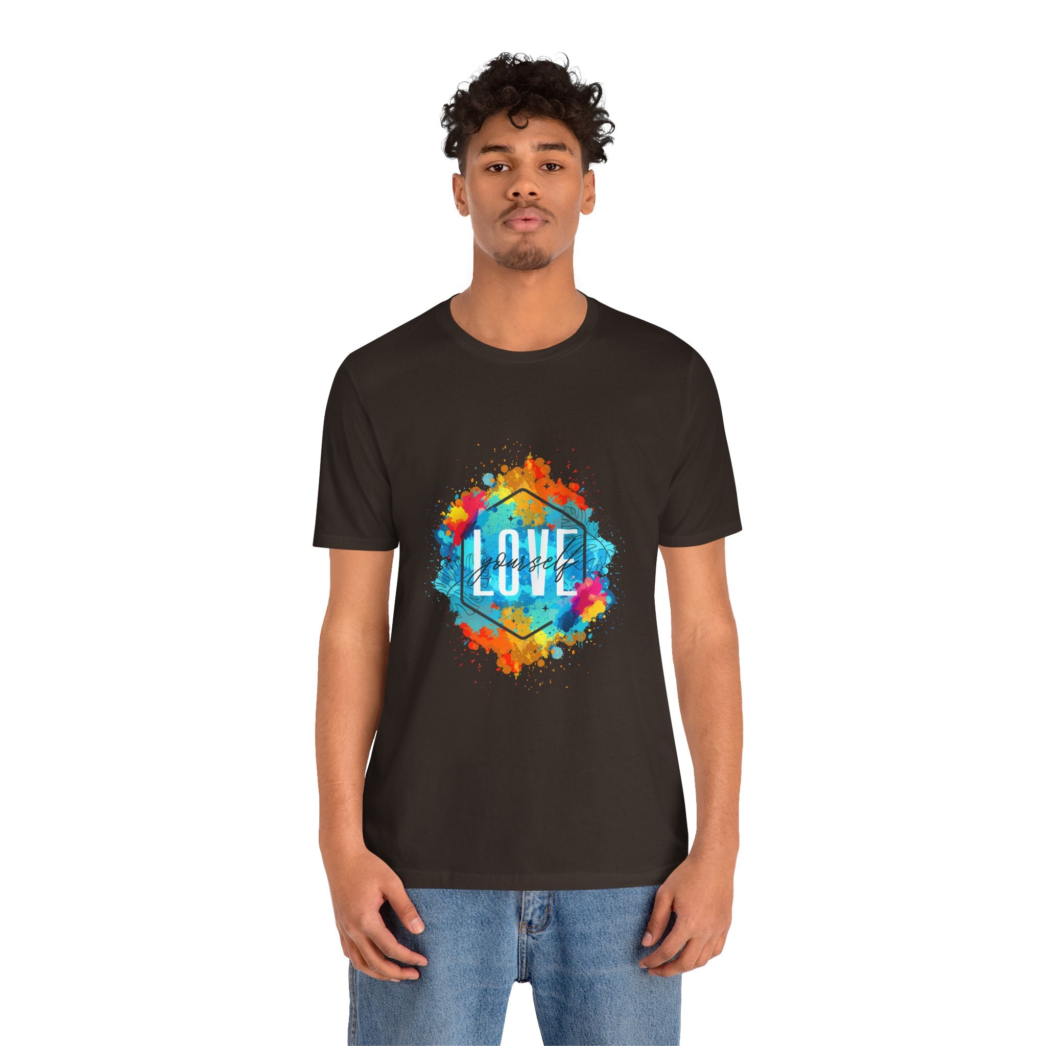 Colorful Love Graphic Tee, Unisex Short Sleeve Shirt, Gift for Friends, Cute Casual Wear, Pride Tee, Festival Outfit