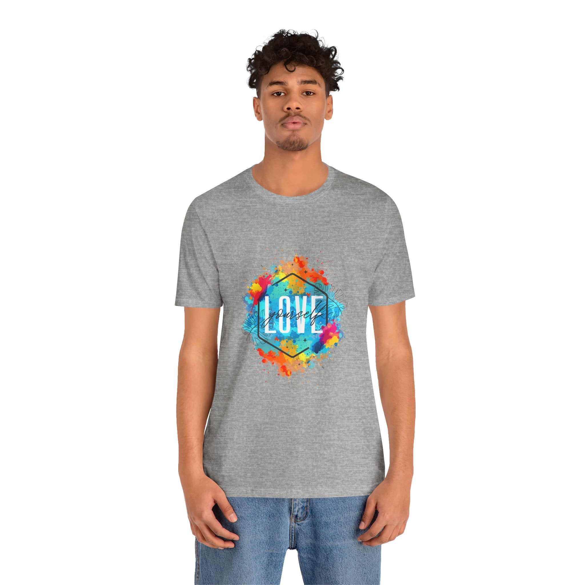 Colorful Love Graphic Tee, Unisex Short Sleeve Shirt, Gift for Friends, Cute Casual Wear, Pride Tee, Festival Outfit