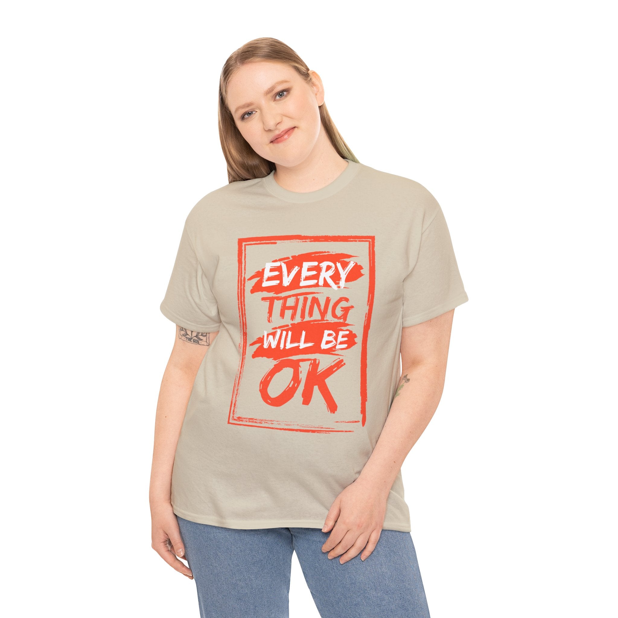 Unisex Heavy Cotton Tee with 'Everything Will Be OK' Print – Uplifting Shirt for Positive Vibes, Comfort Wear, Gift for Friends, [...]