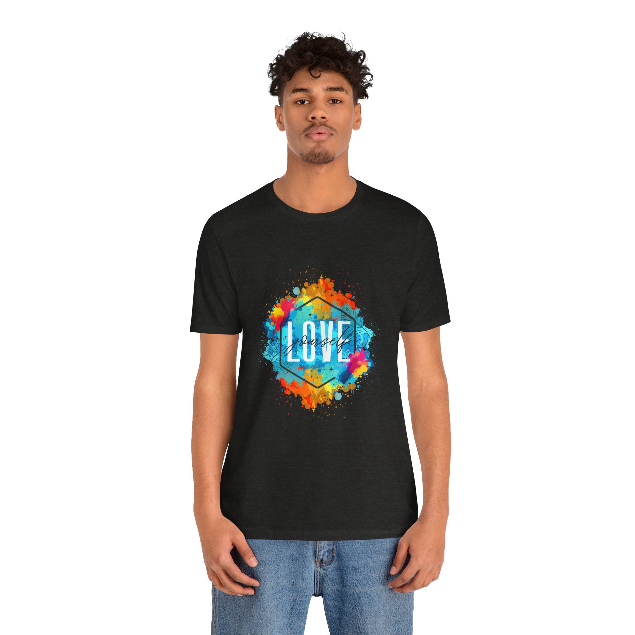 Colorful Love Graphic Tee, Unisex Short Sleeve Shirt, Gift for Friends, Cute Casual Wear, Pride Tee, Festival Outfit