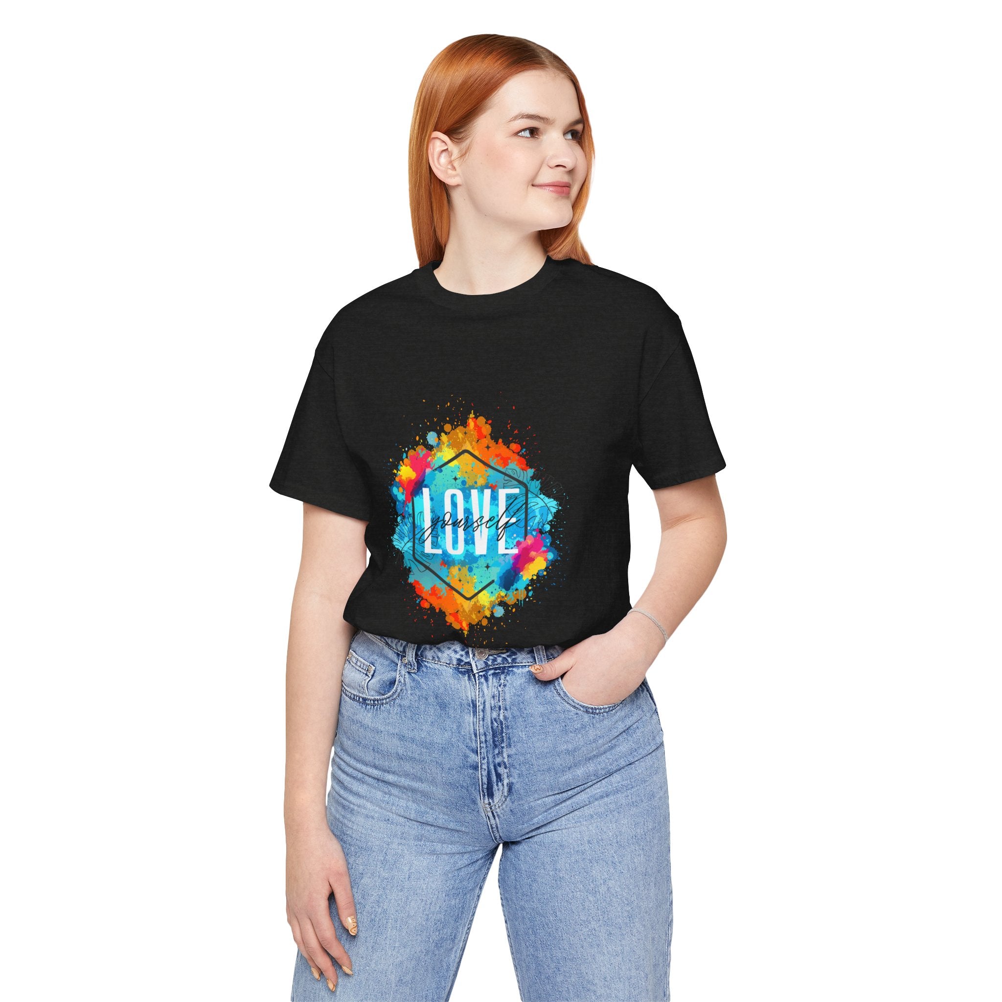 Colorful Love Graphic Tee, Unisex Short Sleeve Shirt, Gift for Friends, Cute Casual Wear, Pride Tee, Festival Outfit