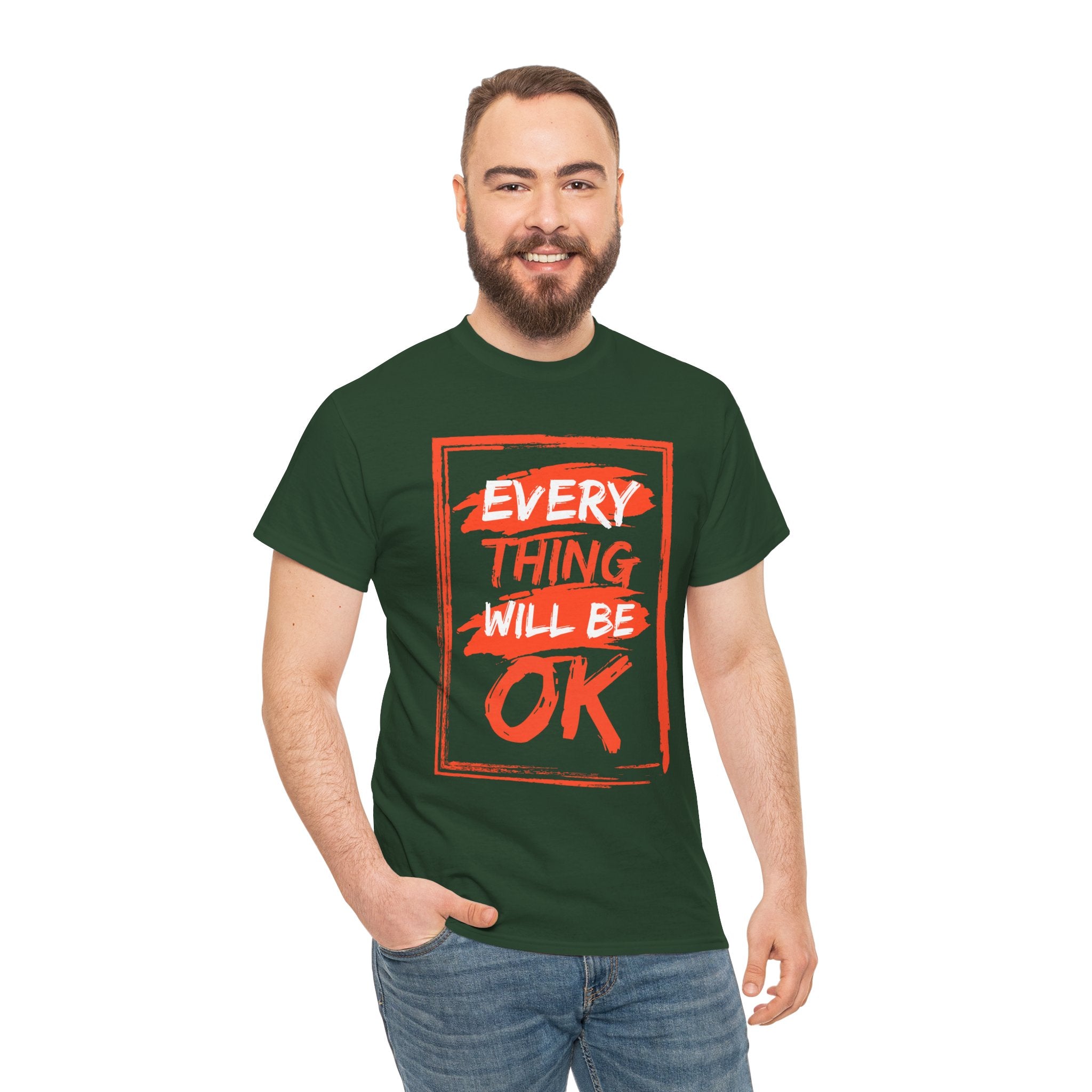Unisex Heavy Cotton Tee with 'Everything Will Be OK' Print – Uplifting Shirt for Positive Vibes, Comfort Wear, Gift for Friends, [...]