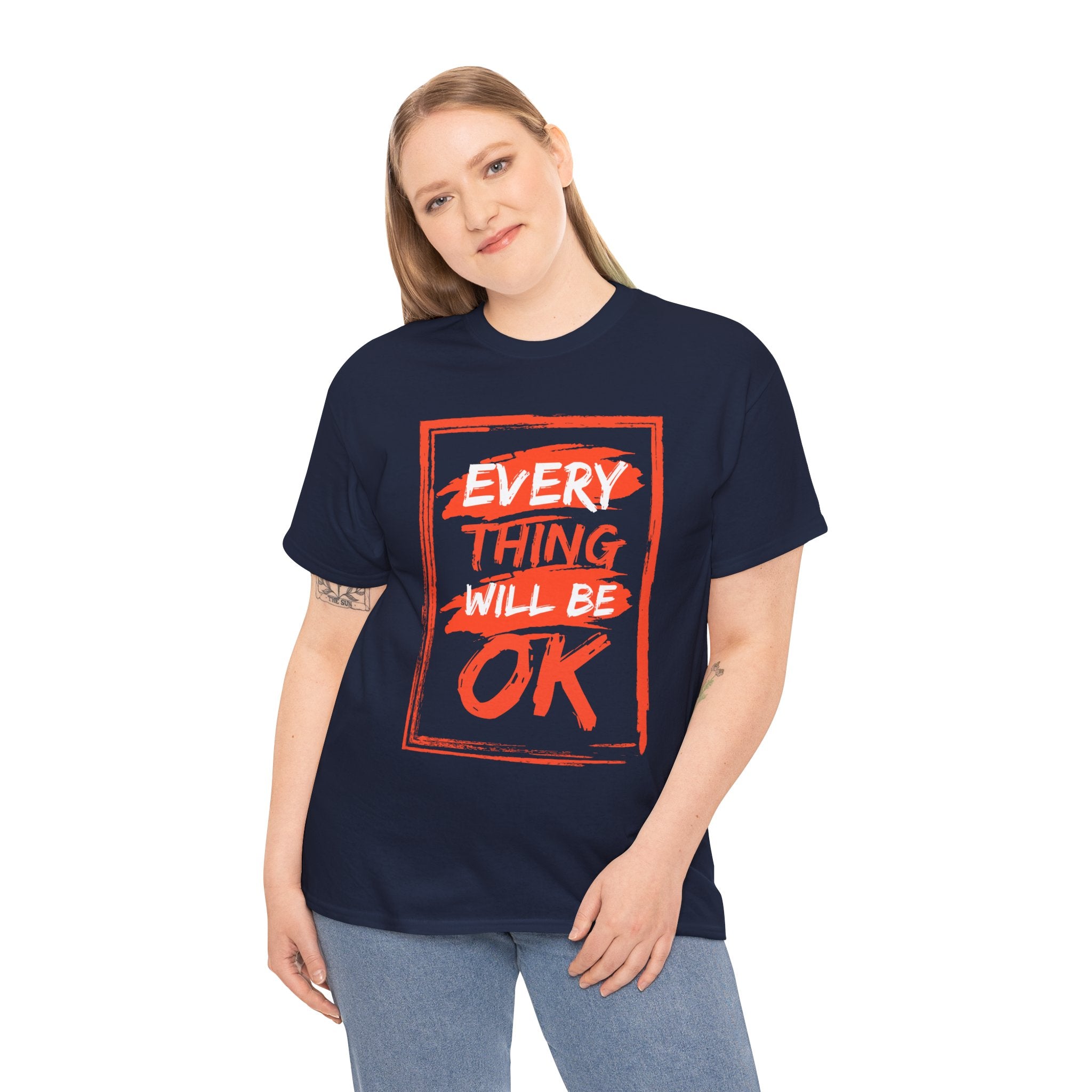 Unisex Heavy Cotton Tee with 'Everything Will Be OK' Print – Uplifting Shirt for Positive Vibes, Comfort Wear, Gift for Friends, [...]