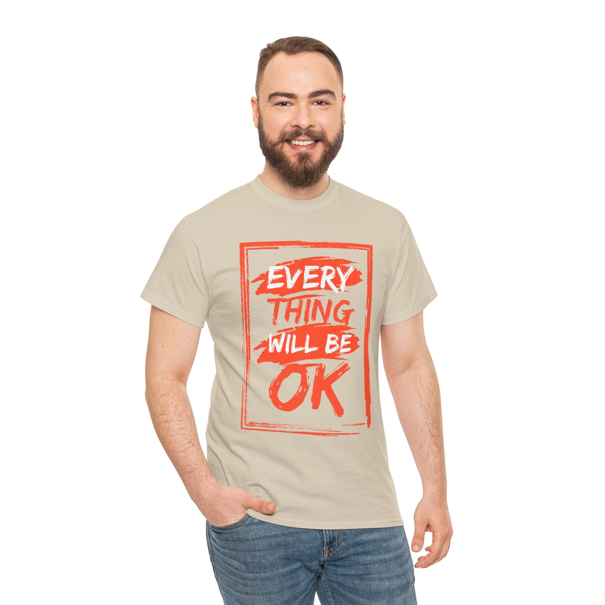 Unisex Heavy Cotton Tee with 'Everything Will Be OK' Print – Uplifting Shirt for Positive Vibes, Comfort Wear, Gift for Friends, [...]