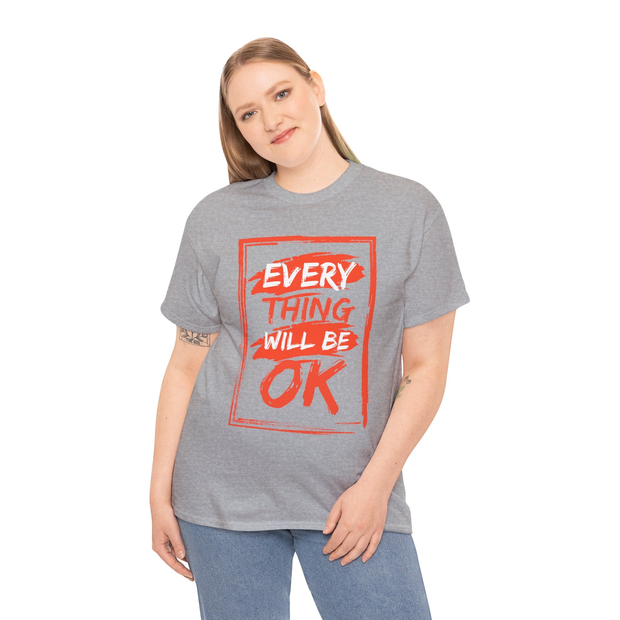 Unisex Heavy Cotton Tee with 'Everything Will Be OK' Print – Uplifting Shirt for Positive Vibes, Comfort Wear, Gift for Friends, [...]