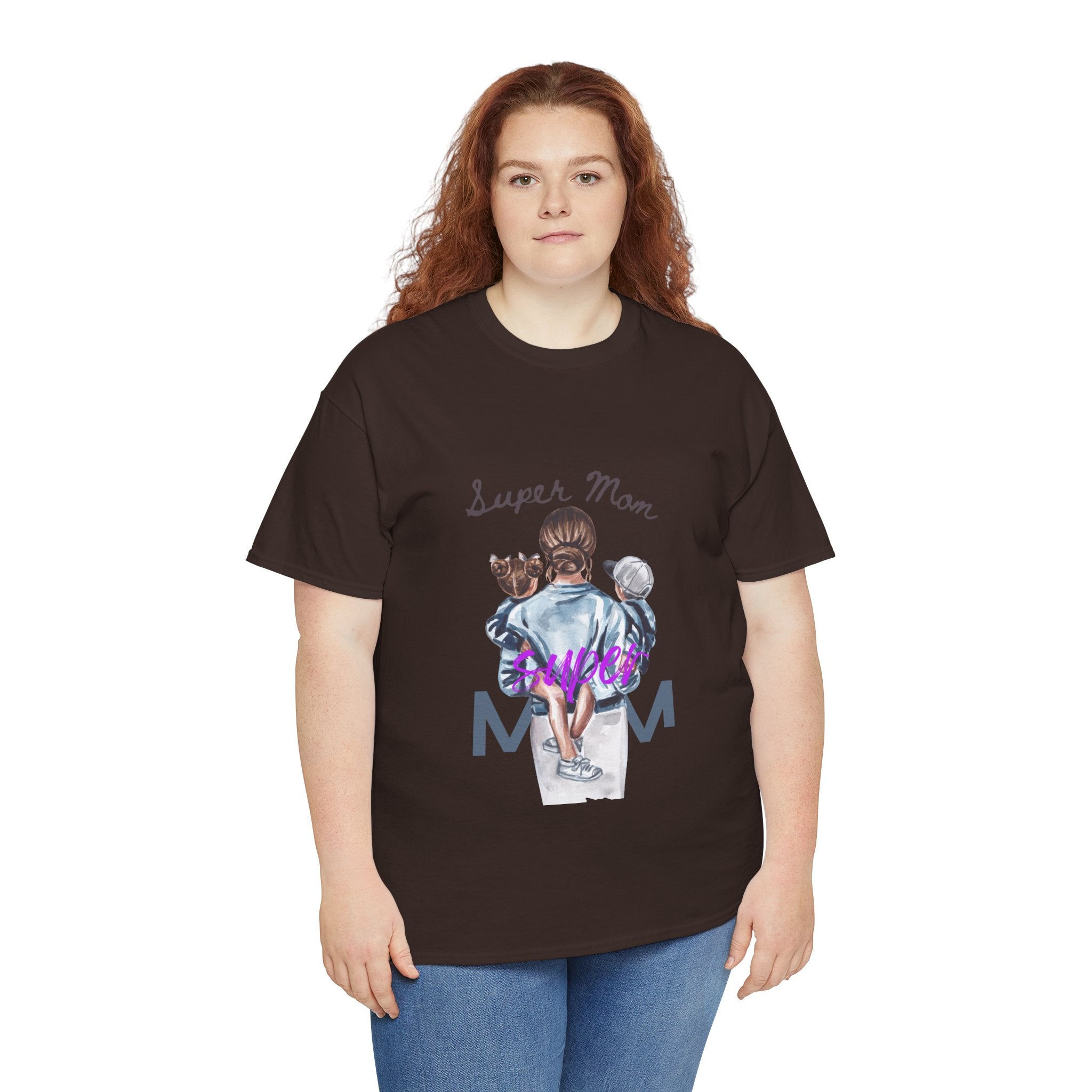 Super Mom Unisex Heavy Cotton Tee | Perfect Gift for Mothers, Casual Wear, Mother's Day, Family Events, Mom Appreciation