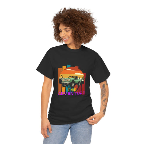 Adventure Graphic Tee, Unisex Cotton T-Shirt, Vintage Car Shirt, Outdoor Enthusiast Gift, Retro Style Apparel, Summer Adventure Top