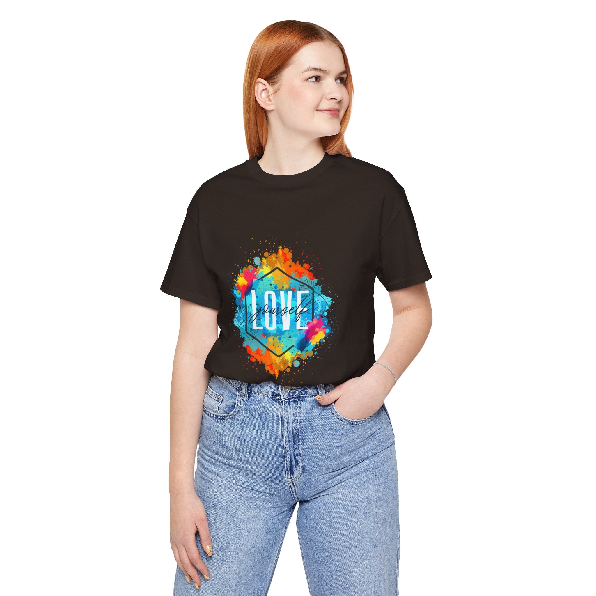 Colorful Love Graphic Tee, Unisex Short Sleeve Shirt, Gift for Friends, Cute Casual Wear, Pride Tee, Festival Outfit