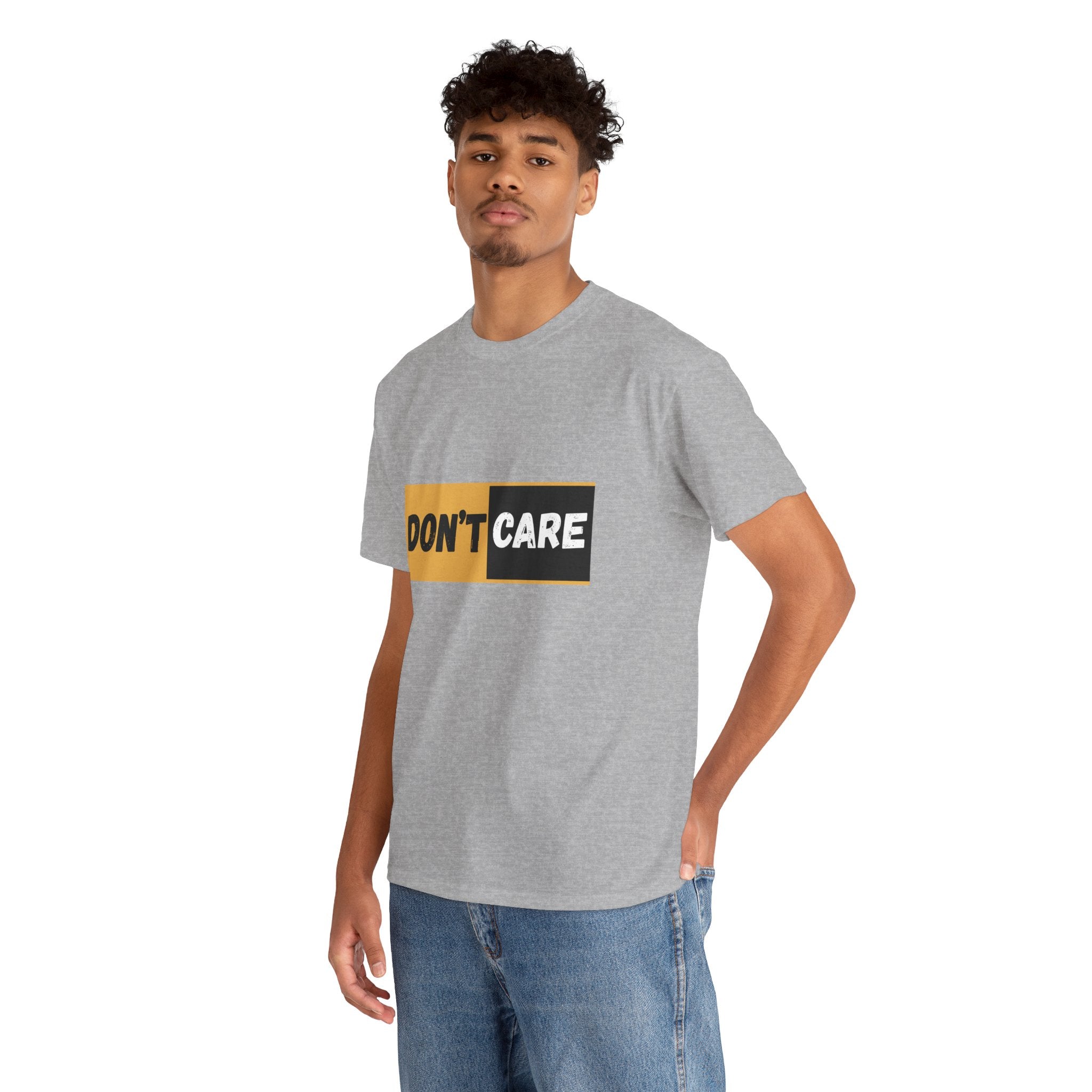 Don't Care Unisex Heavy Cotton Tee | Casual Wear, Gift for Teens, Statement T-Shirt, Everyday Comfort, Fun Fashion, Gift Idea