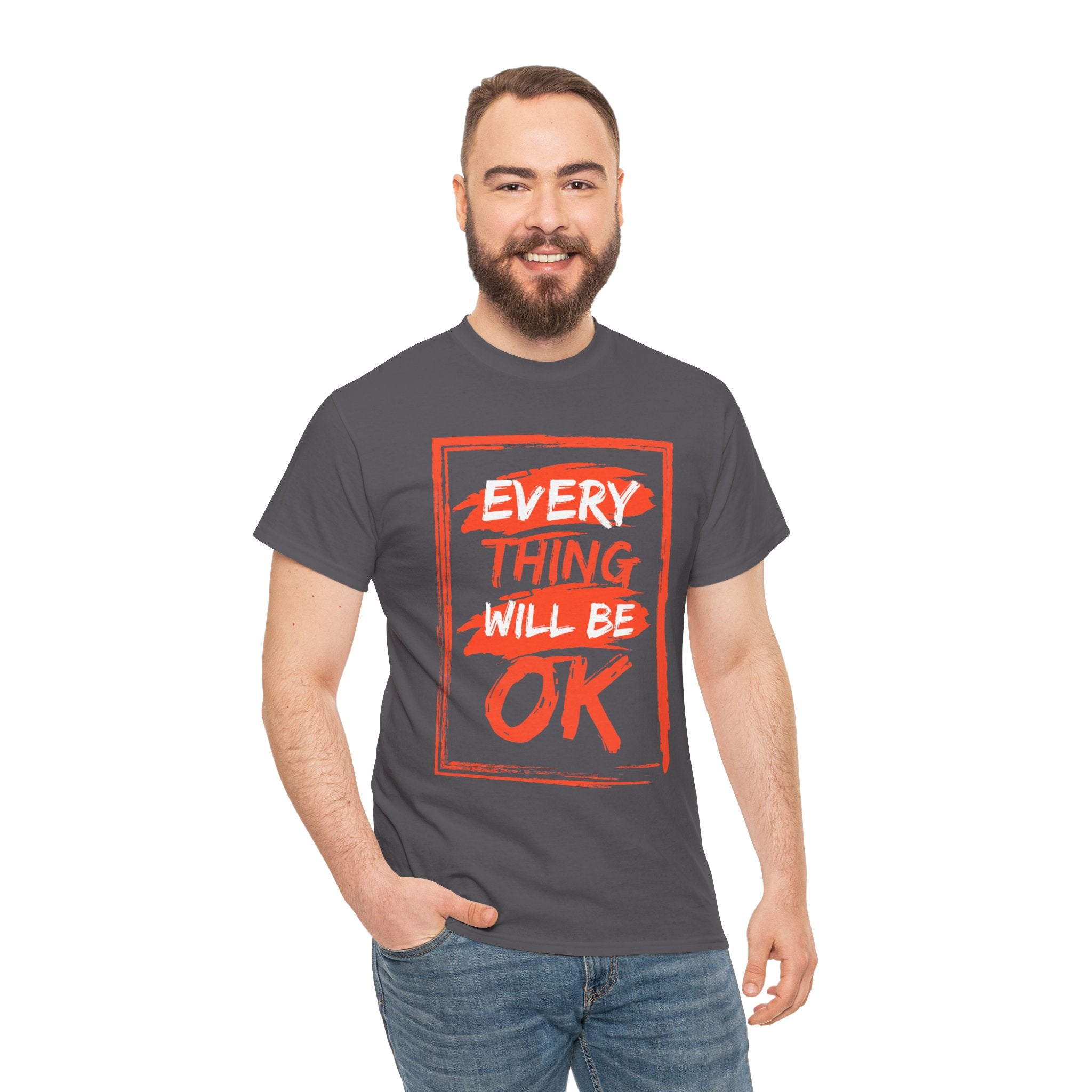 Unisex Heavy Cotton Tee with 'Everything Will Be OK' Print – Uplifting Shirt for Positive Vibes, Comfort Wear, Gift for Friends, [...]