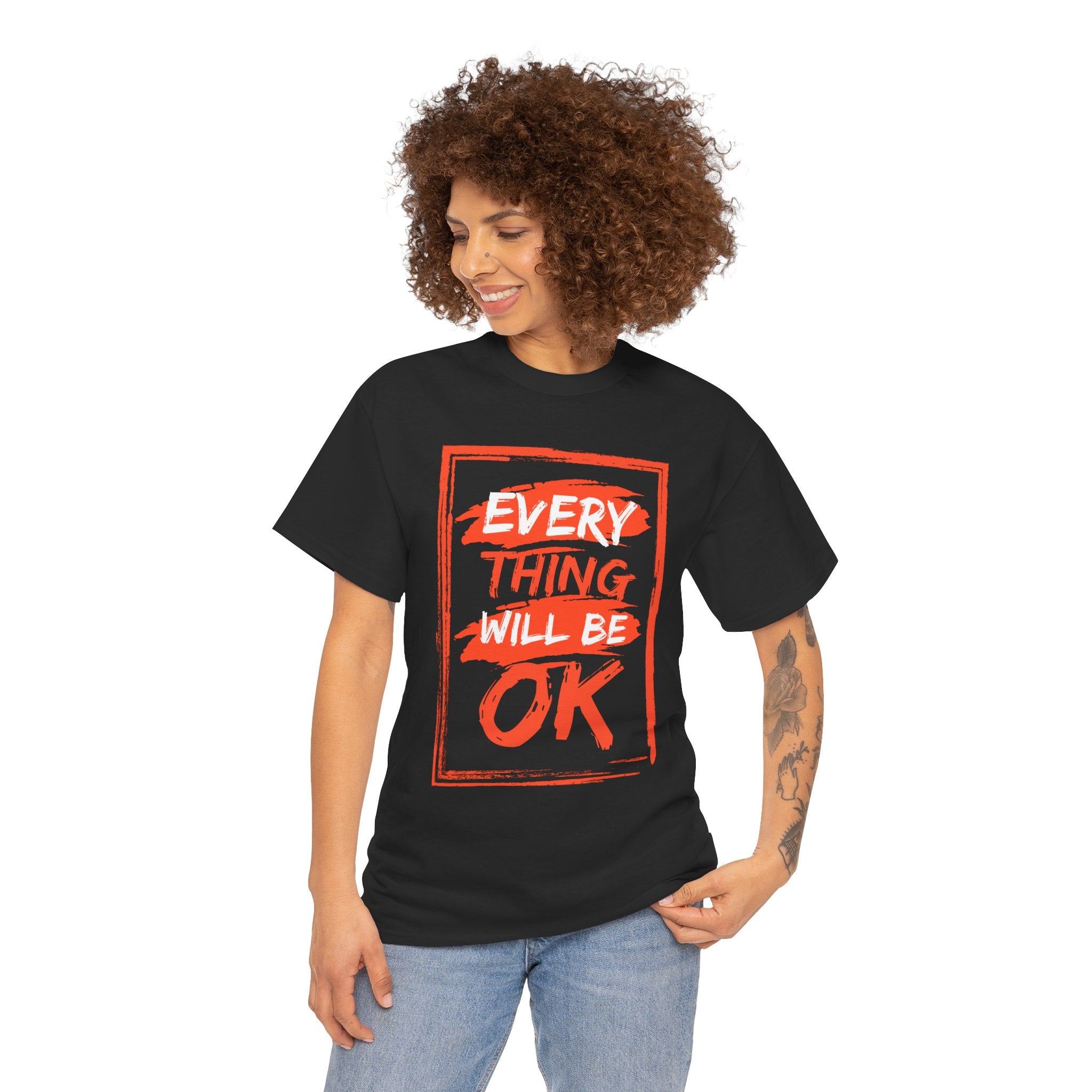 Unisex Heavy Cotton Tee with 'Everything Will Be OK' Print – Uplifting Shirt for Positive Vibes, Comfort Wear, Gift for Friends, [...]