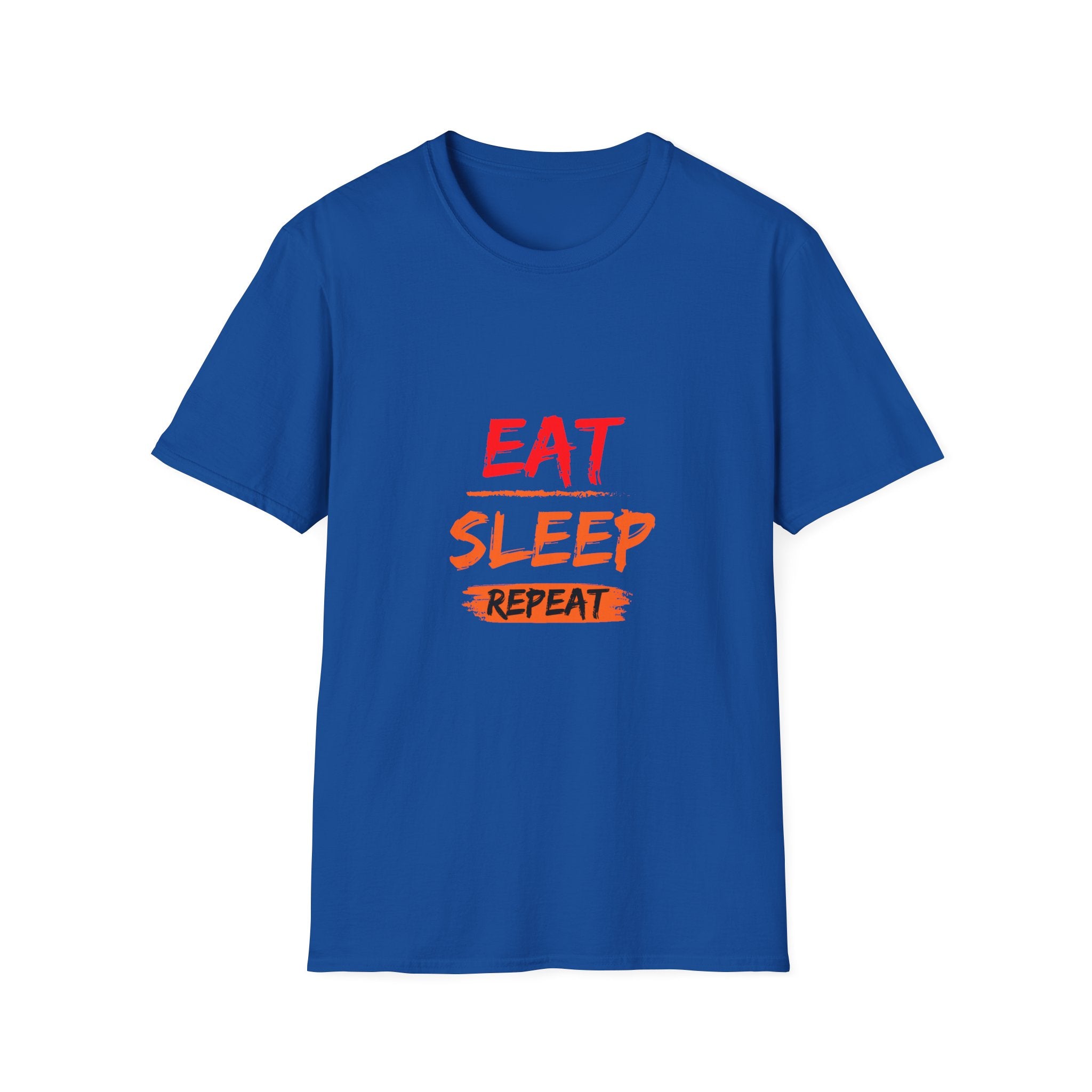 Eat Sleep Repeat Unisex Softstyle T-Shirt, Casual Tee, Gift for Gamers, Relaxed Fit, Everyday Wear, Fun Graphic Tee