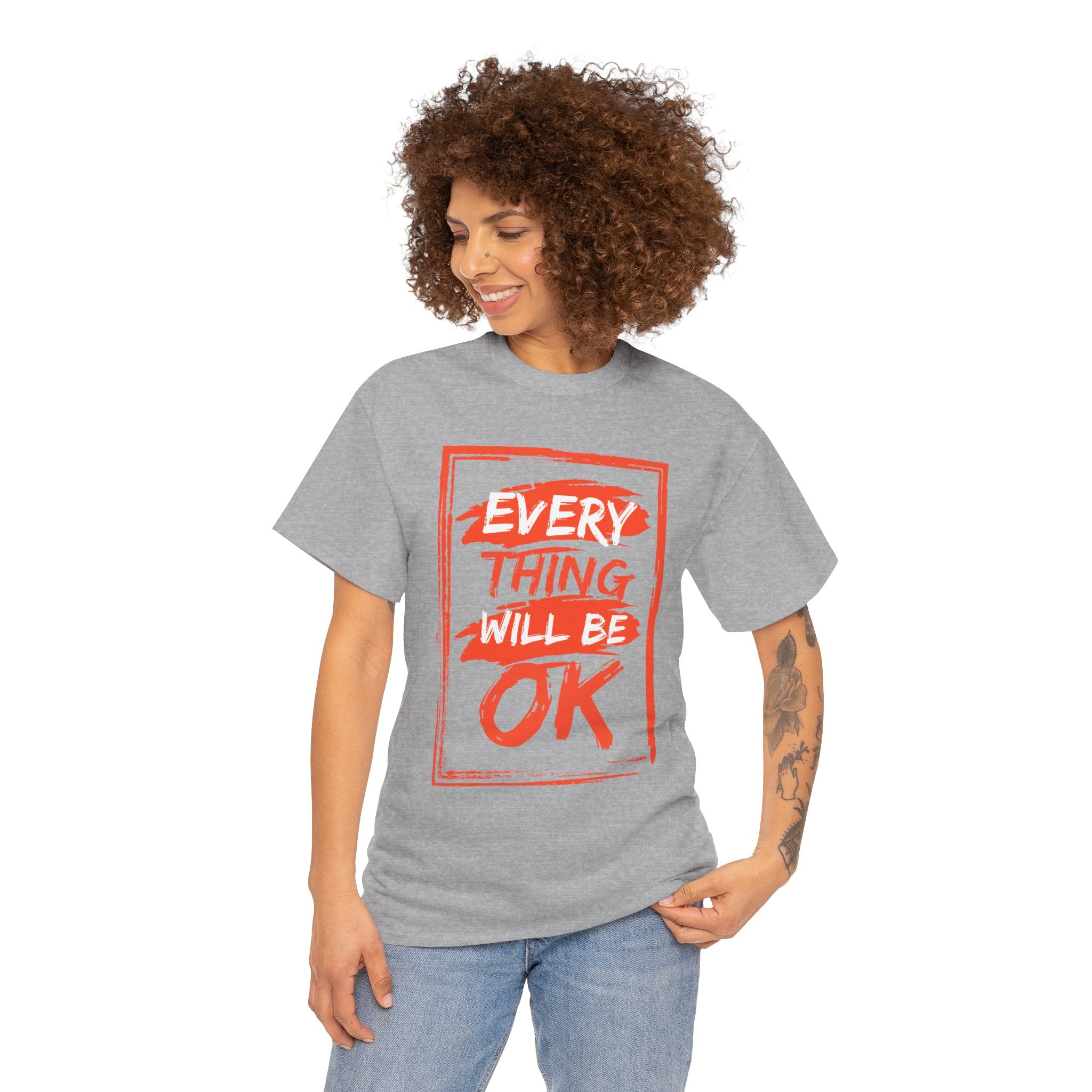 Unisex Heavy Cotton Tee with 'Everything Will Be OK' Print – Uplifting Shirt for Positive Vibes, Comfort Wear, Gift for Friends, [...]