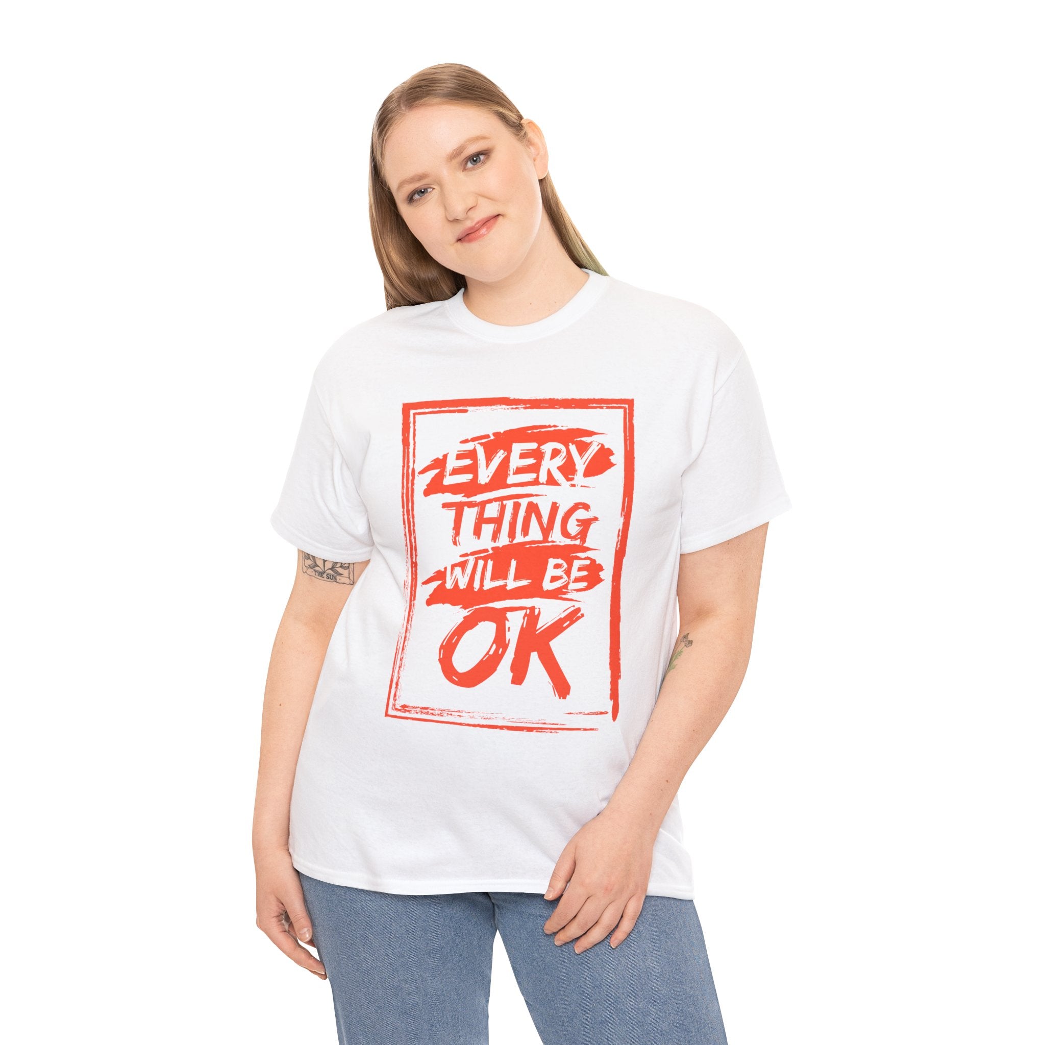 Unisex Heavy Cotton Tee with 'Everything Will Be OK' Print – Uplifting Shirt for Positive Vibes, Comfort Wear, Gift for Friends, [...]