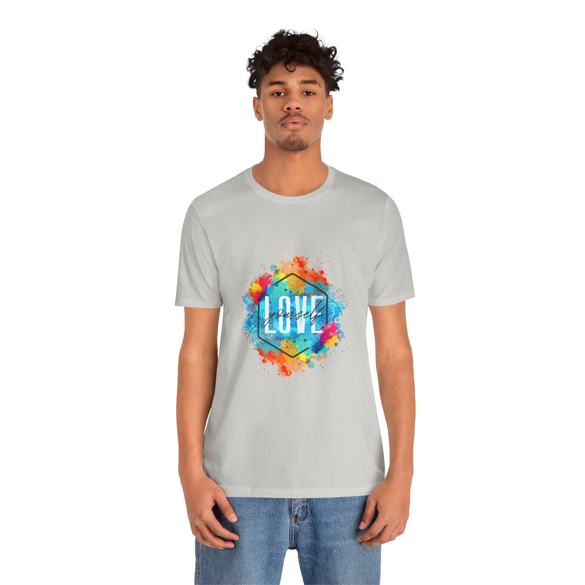 Colorful Love Graphic Tee, Unisex Short Sleeve Shirt, Gift for Friends, Cute Casual Wear, Pride Tee, Festival Outfit