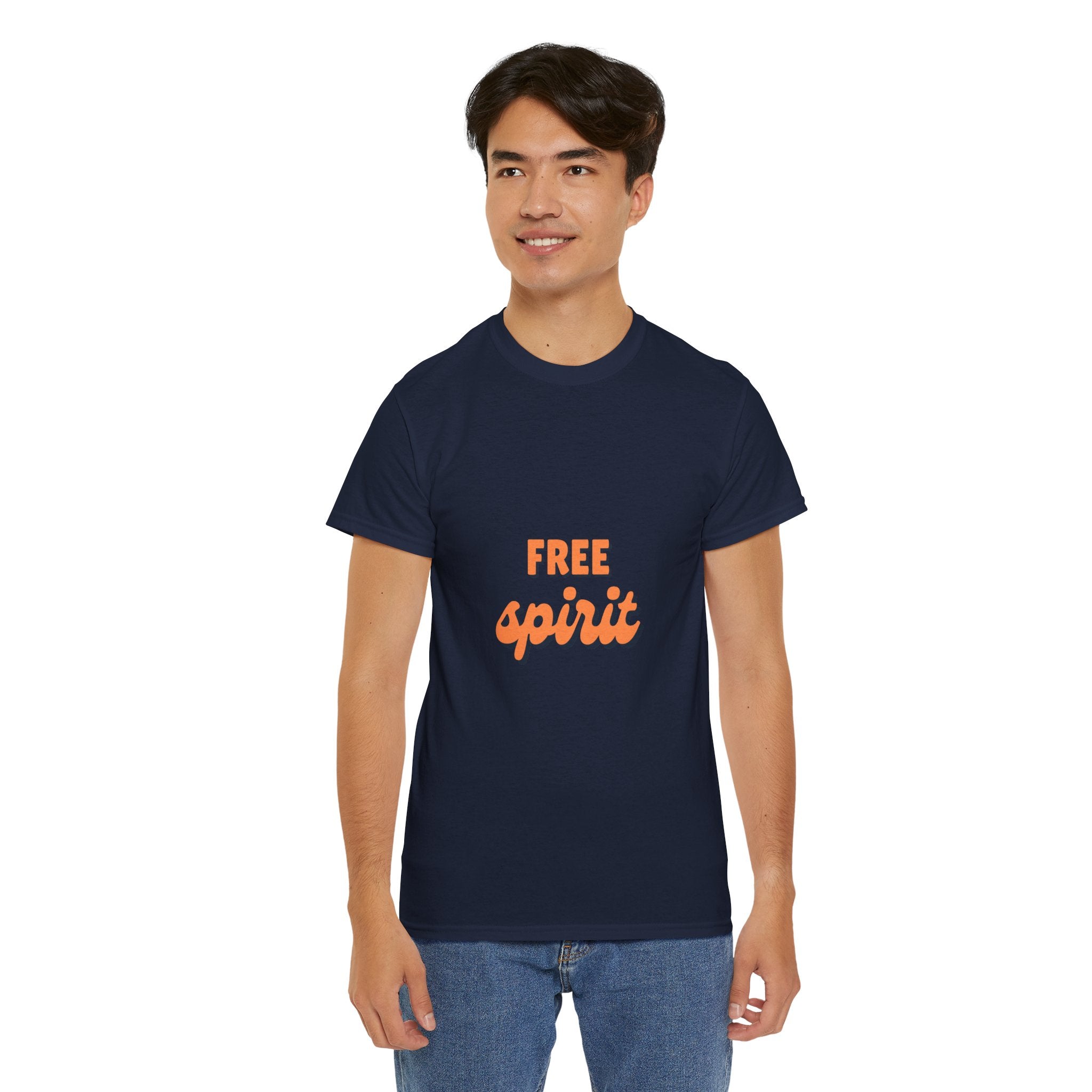 Unisex Heavy Cotton Tee - 'Free Spirit' - Casual Wear, Gift for Friend, Bohemian Style, Summer Vibes, Easy Everyday Outfit