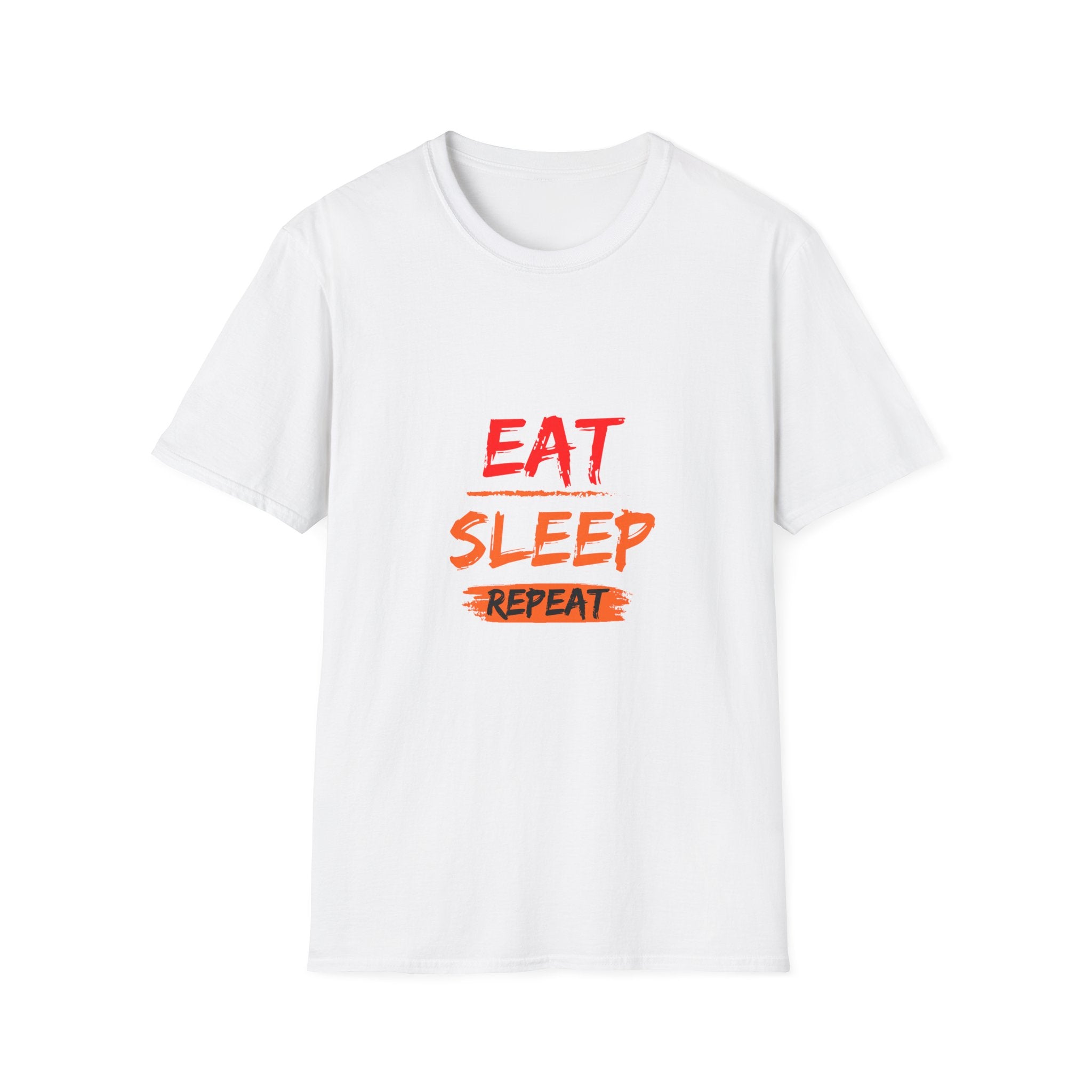 Eat Sleep Repeat Unisex Softstyle T-Shirt, Casual Tee, Gift for Gamers, Relaxed Fit, Everyday Wear, Fun Graphic Tee
