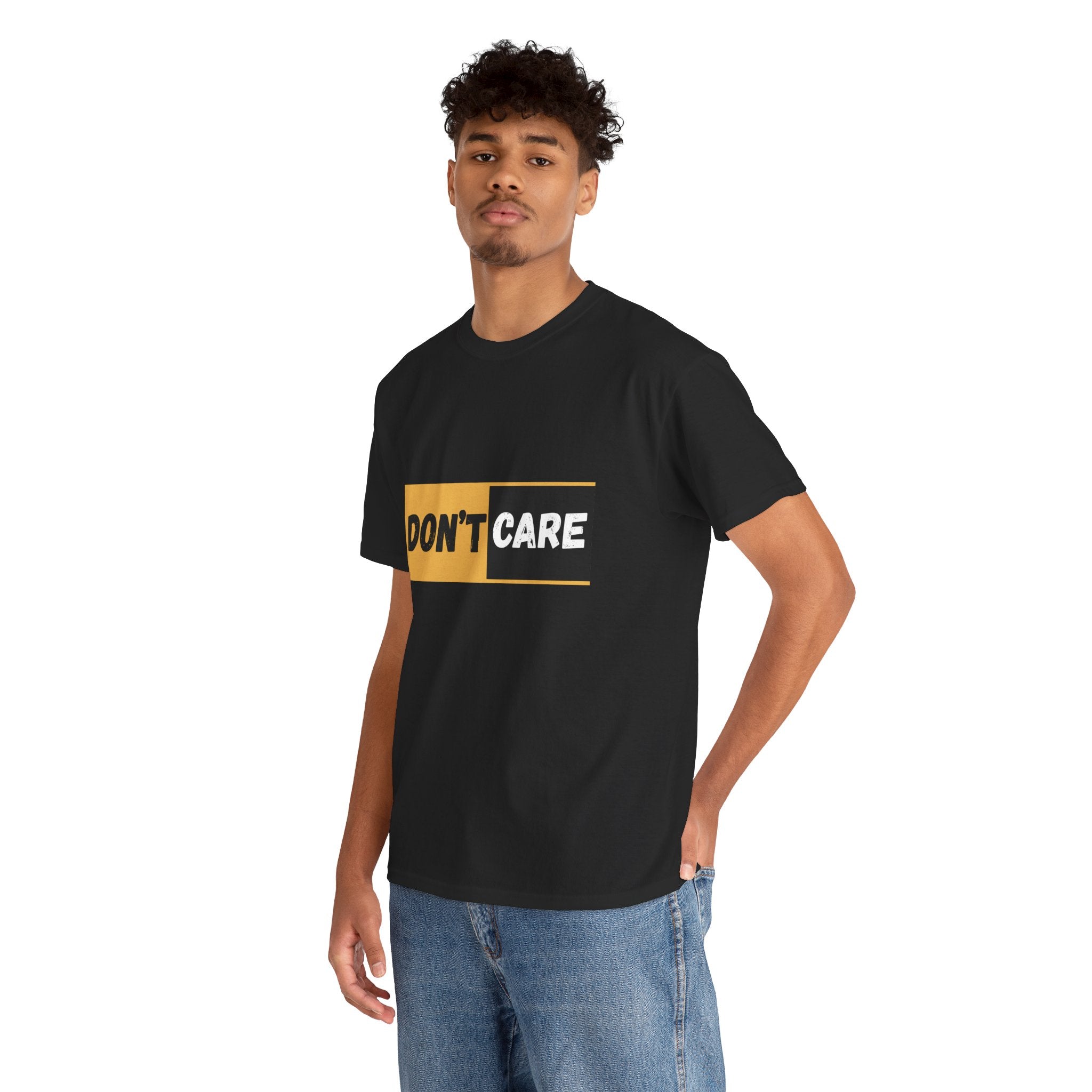 Don't Care Unisex Heavy Cotton Tee | Casual Wear, Gift for Teens, Statement T-Shirt, Everyday Comfort, Fun Fashion, Gift Idea