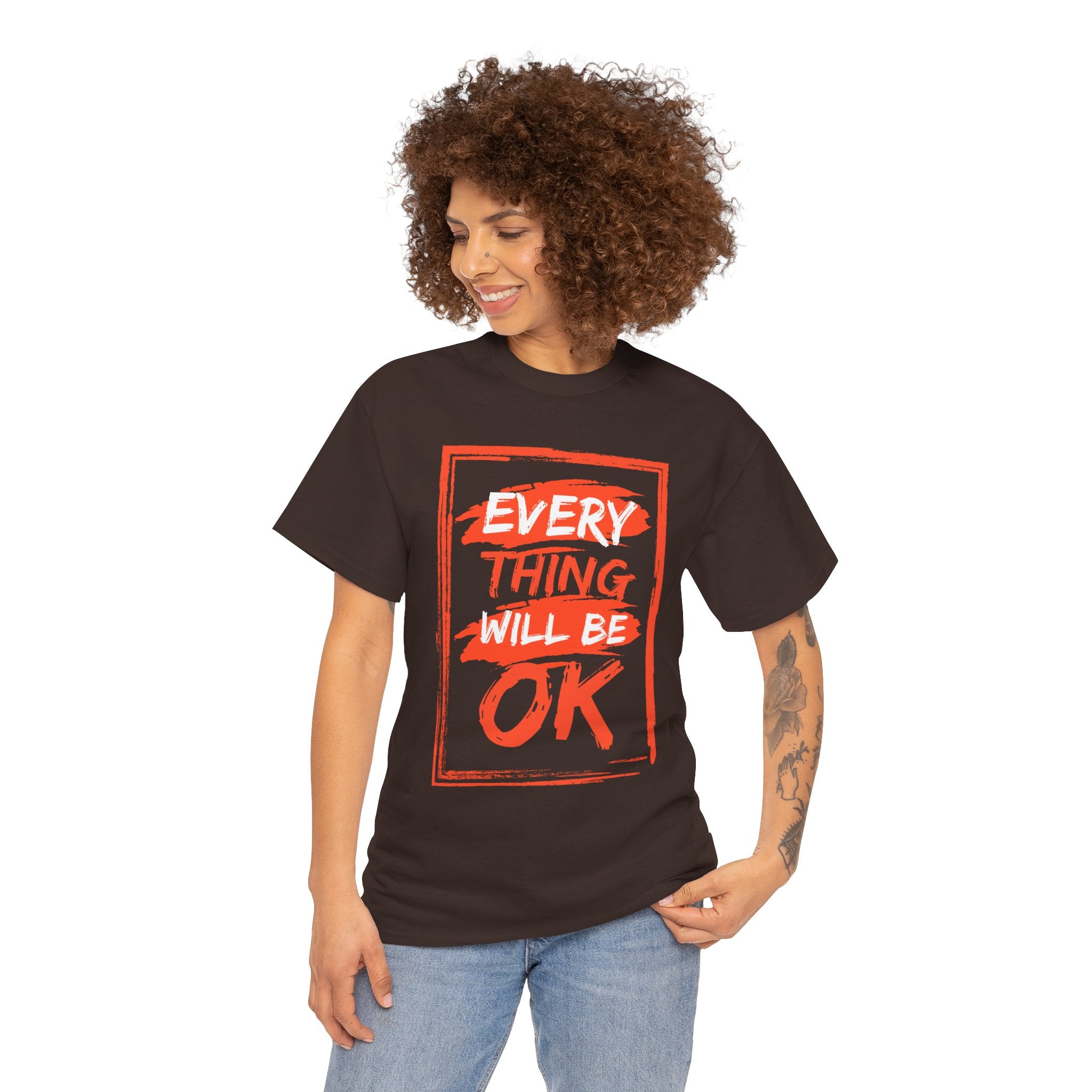 Unisex Heavy Cotton Tee with 'Everything Will Be OK' Print – Uplifting Shirt for Positive Vibes, Comfort Wear, Gift for Friends, [...]