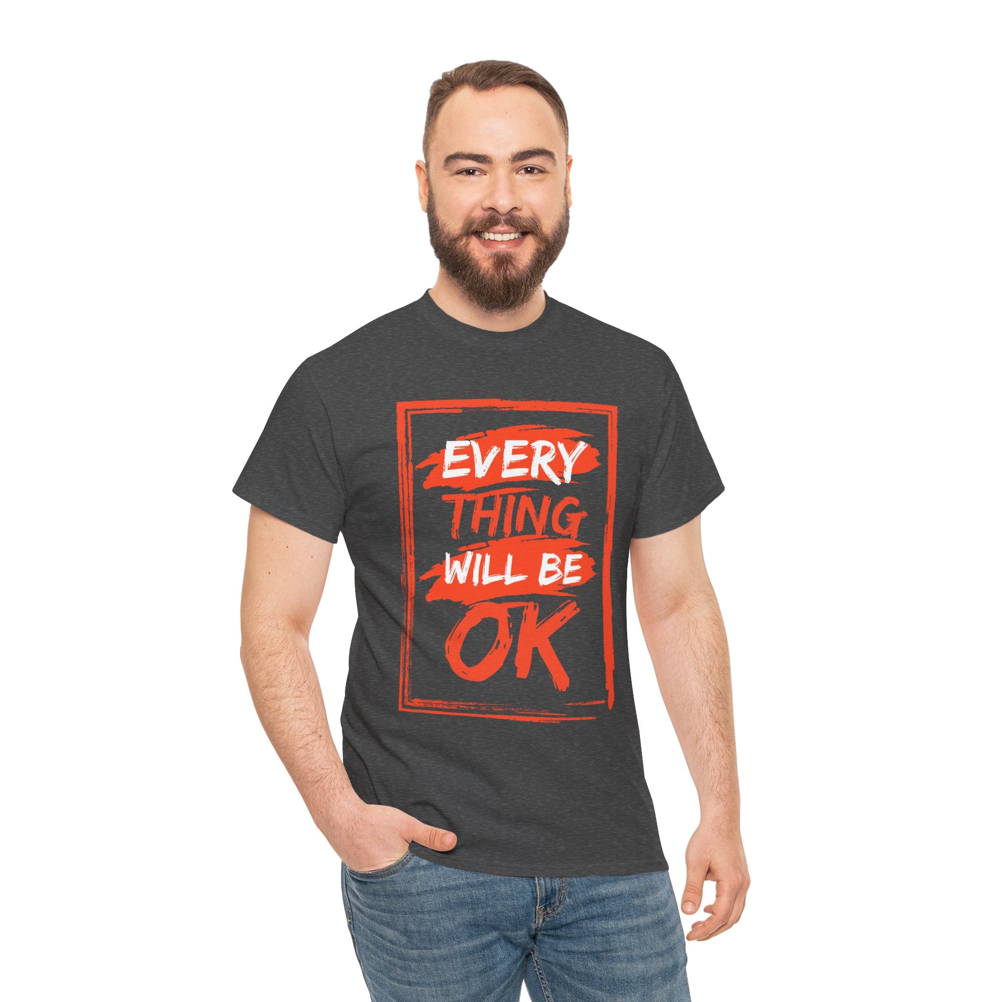 Unisex Heavy Cotton Tee with 'Everything Will Be OK' Print – Uplifting Shirt for Positive Vibes, Comfort Wear, Gift for Friends, [...]
