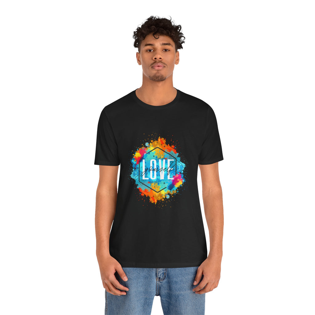 Colorful Love Graphic Tee, Unisex Short Sleeve Shirt, Gift for Friends, Cute Casual Wear, Pride Tee, Festival Outfit