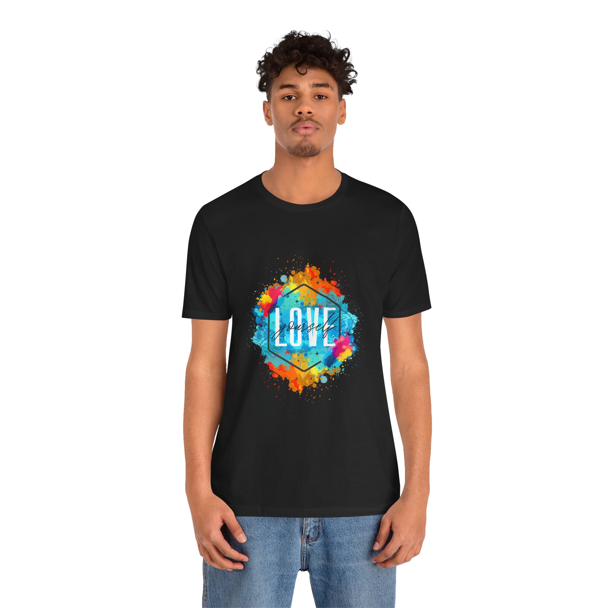 Colorful Love Graphic Tee, Unisex Short Sleeve Shirt, Gift for Friends, Cute Casual Wear, Pride Tee, Festival Outfit