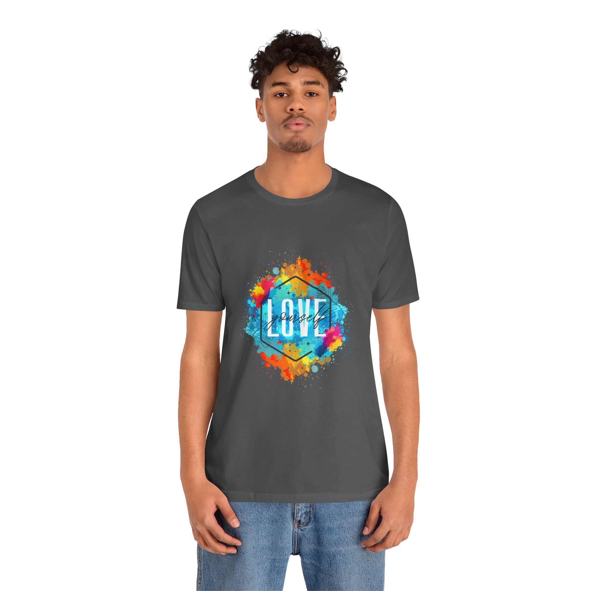 Colorful Love Graphic Tee, Unisex Short Sleeve Shirt, Gift for Friends, Cute Casual Wear, Pride Tee, Festival Outfit