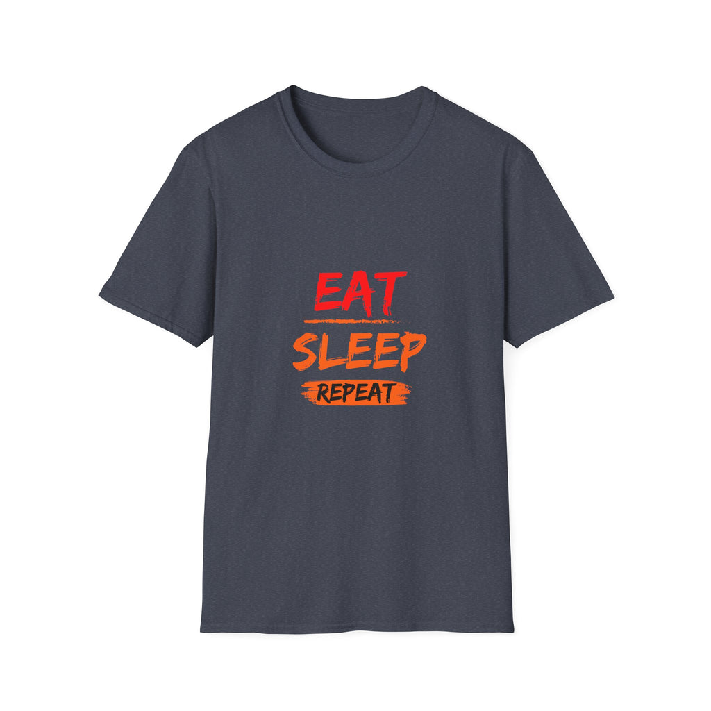 Eat Sleep Repeat Unisex Softstyle T-Shirt, Casual Tee, Gift for Gamers, Relaxed Fit, Everyday Wear, Fun Graphic Tee